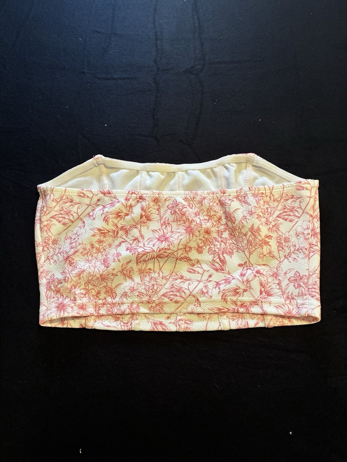 Shein Women’s Strapless Tube Tank Top Floral Pink/White Size S Regular