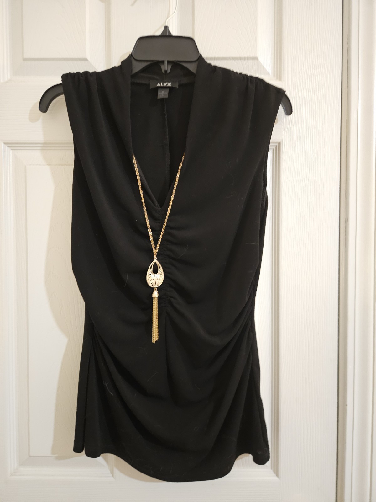 ALYX Black Sleeveless Blouse With Necklace Attached Size M
