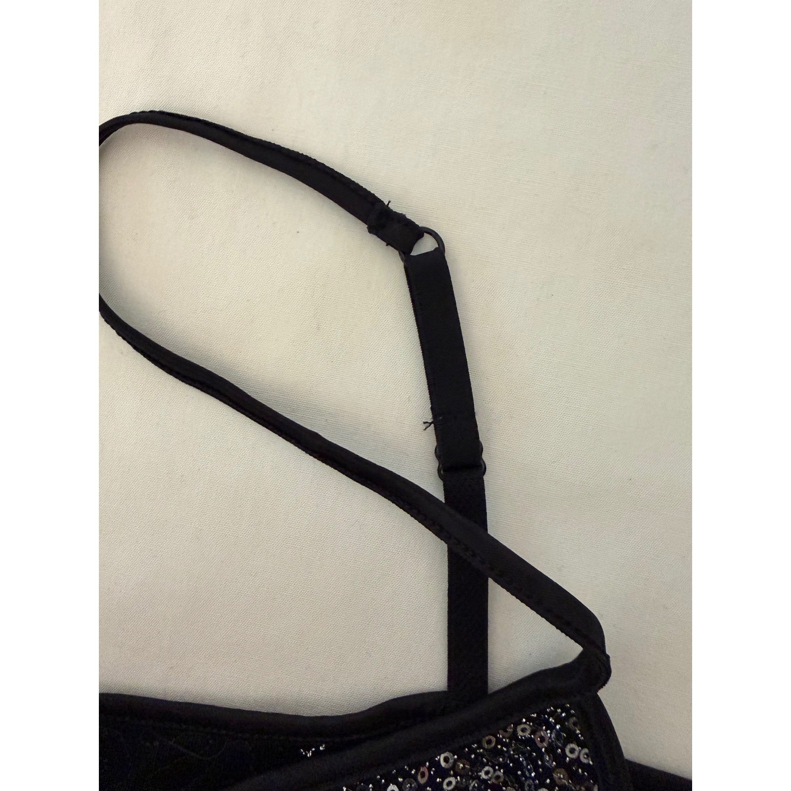 Express Black Silver Sequin Camisole Top Size Small Holiday Party Bling