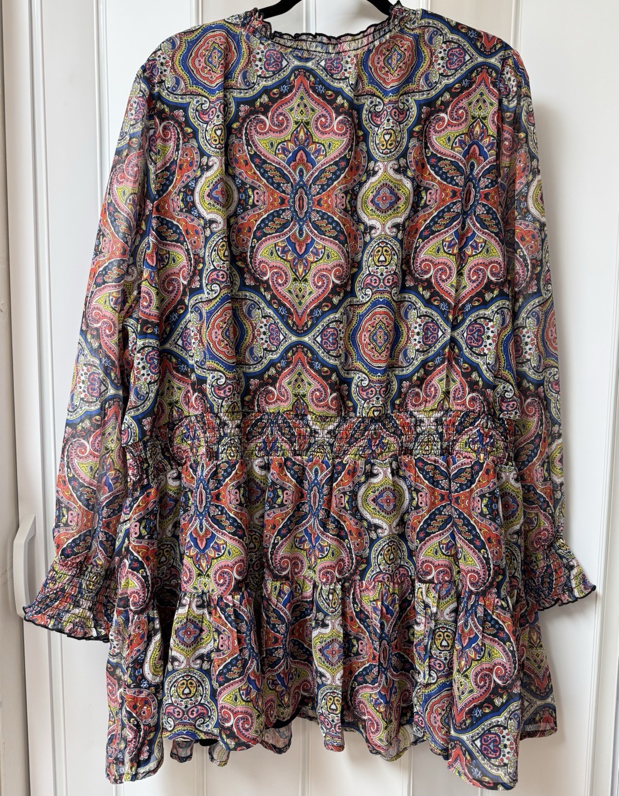 June & Vie Women’s Smocked Georgette Tunic Top Dress Size 2X
