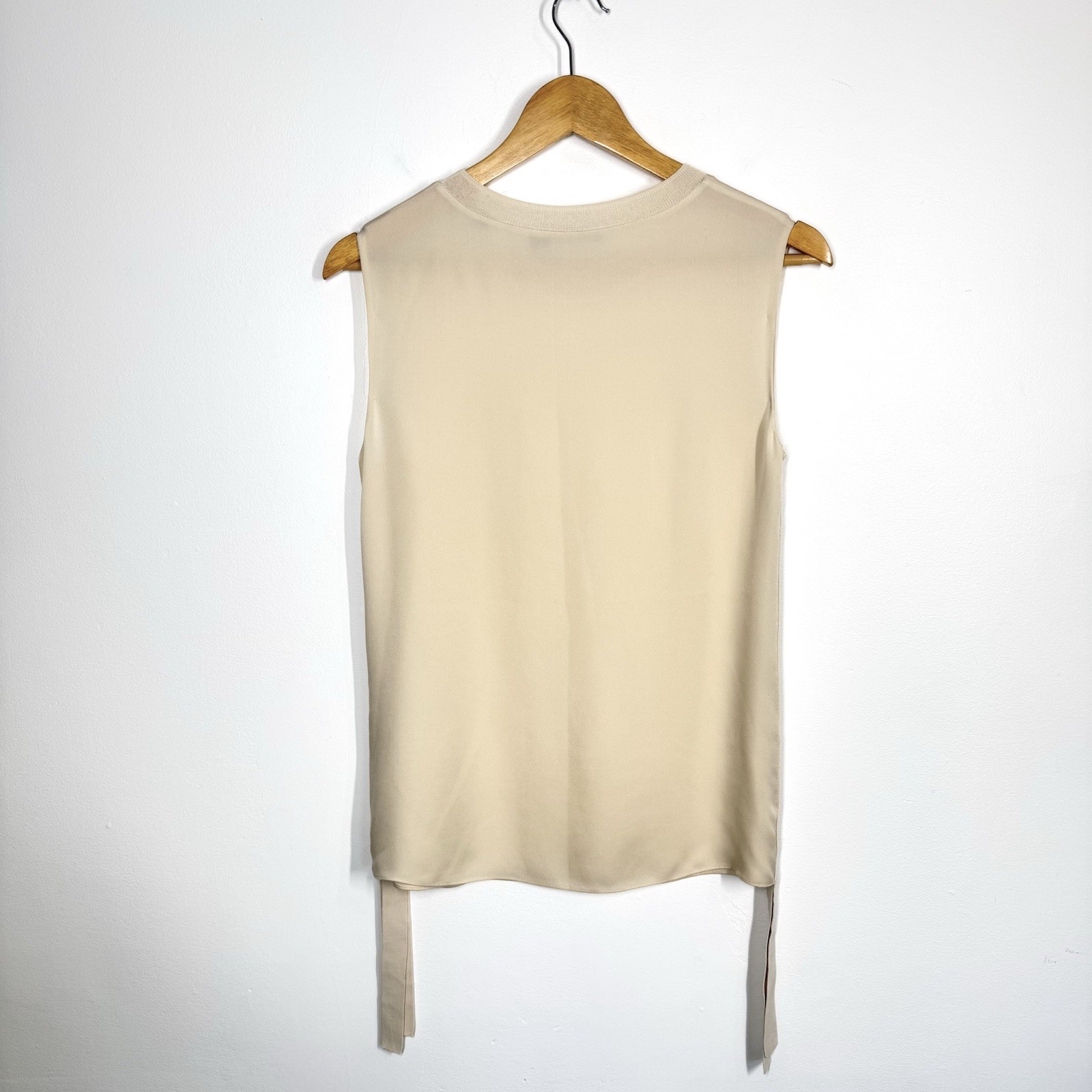 Vince Side Rushed 100% Silk Womans Blouse Sz. 4 Lagenlook Quiet Luxury Timeless