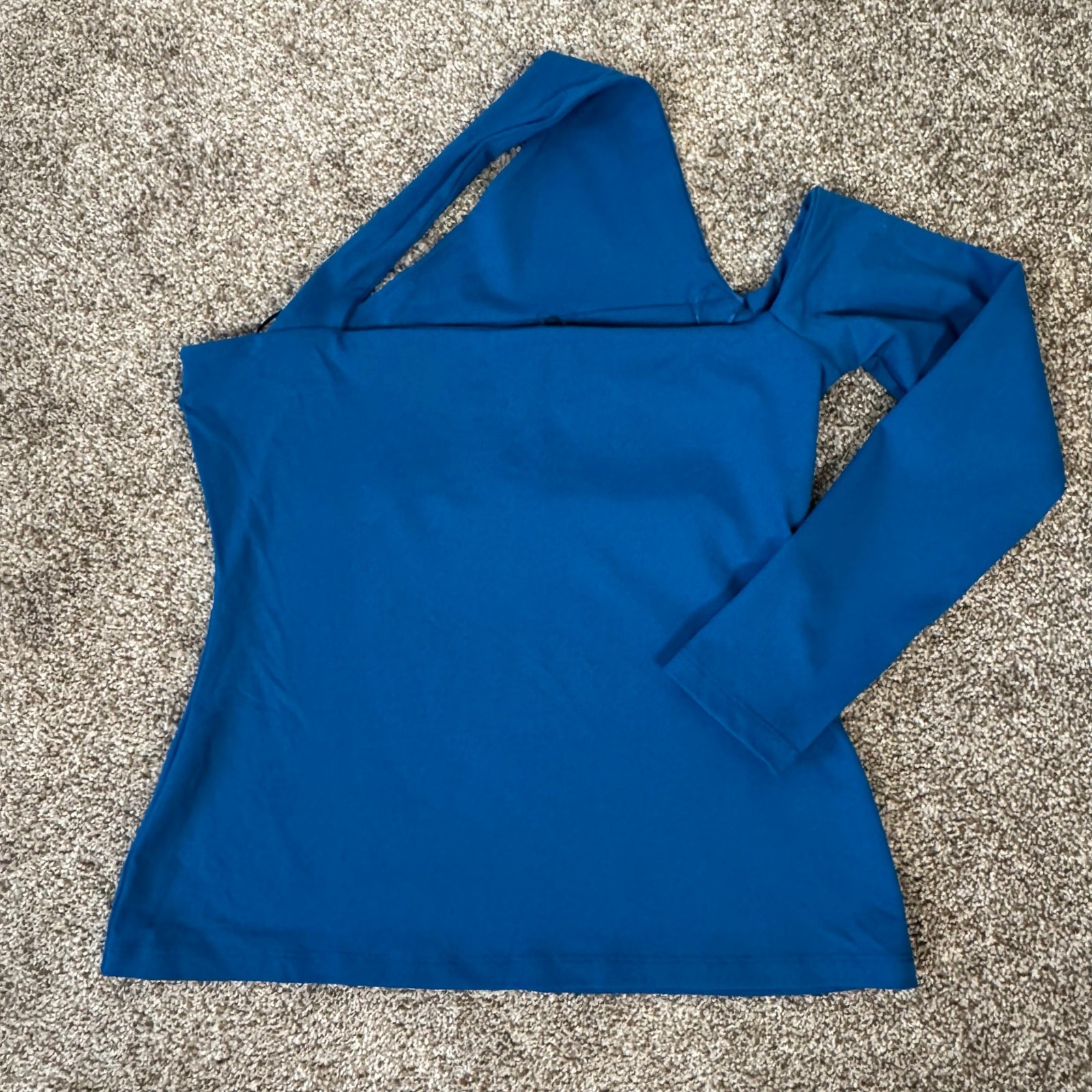 Susana Monaco One Shoulder Strap Top Peacock Blue Large NWT $148 Sexy Date Night
