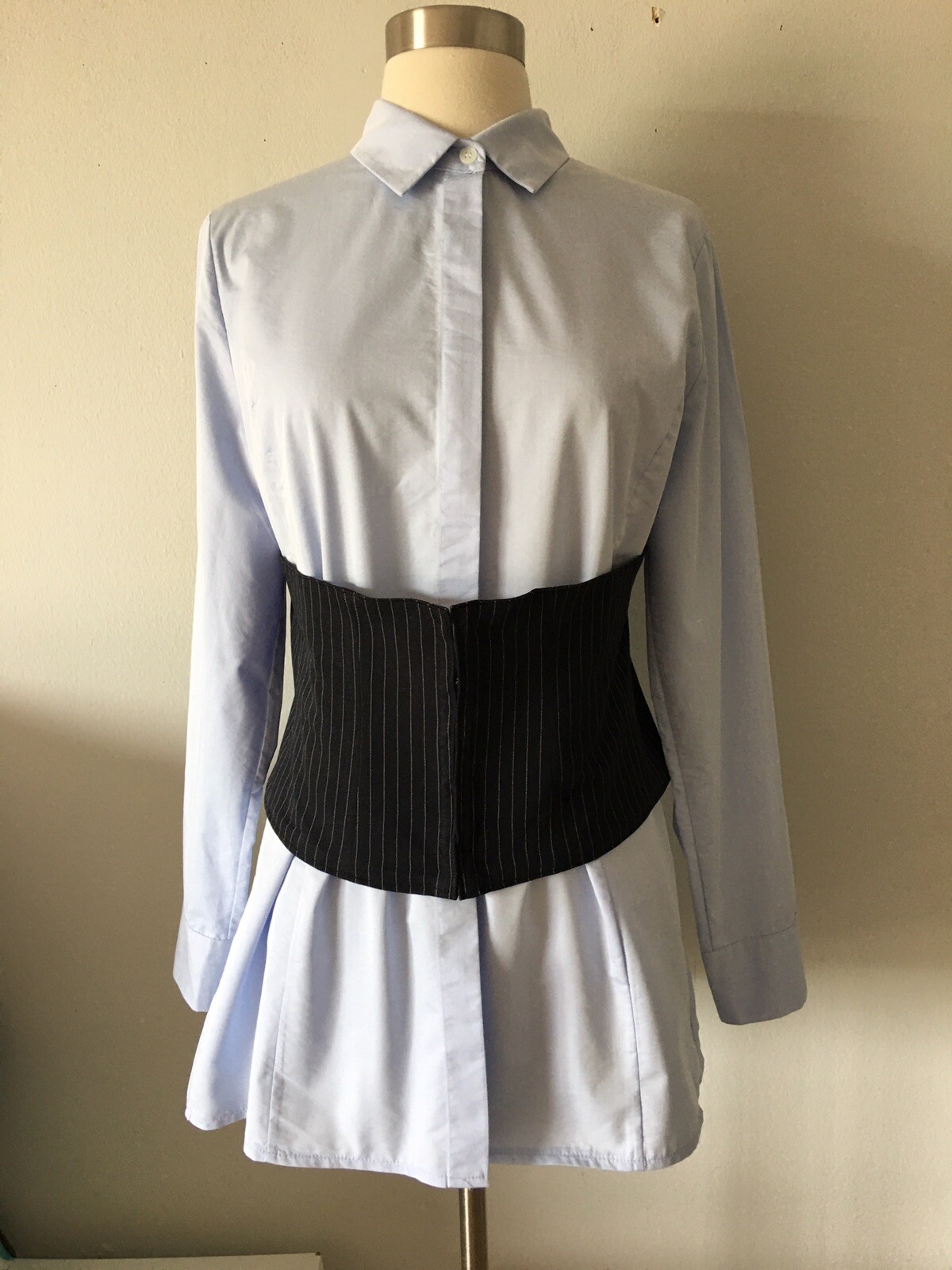 PIXIE MARKET BLUE BUTTON UP COTTON BLEND SHIRT SIZE M MADE IN KOREA