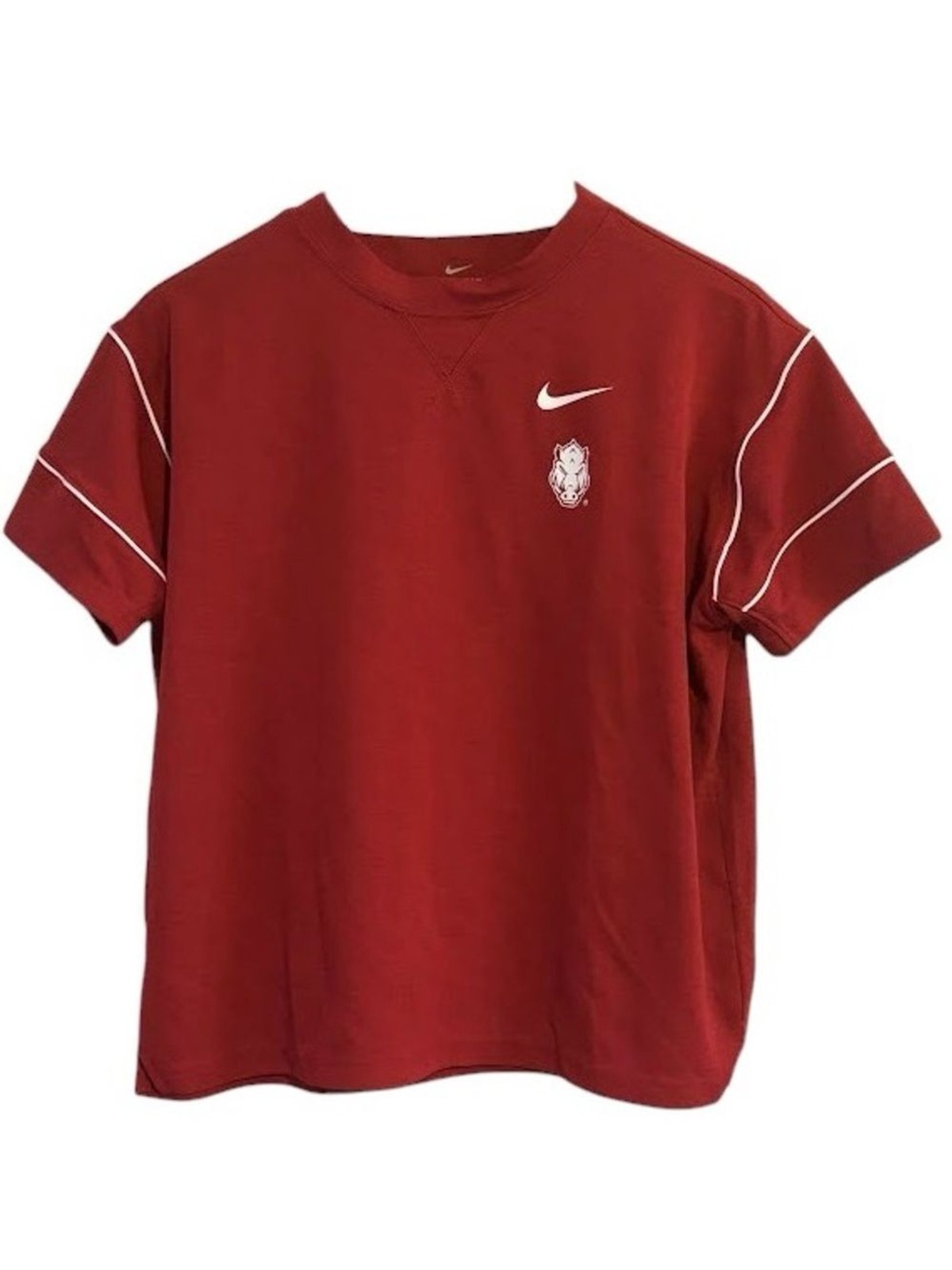Nike Arkansas Razorbacks DNA Logo Women’s Boxy T-Shirt Red White Shirt Size M