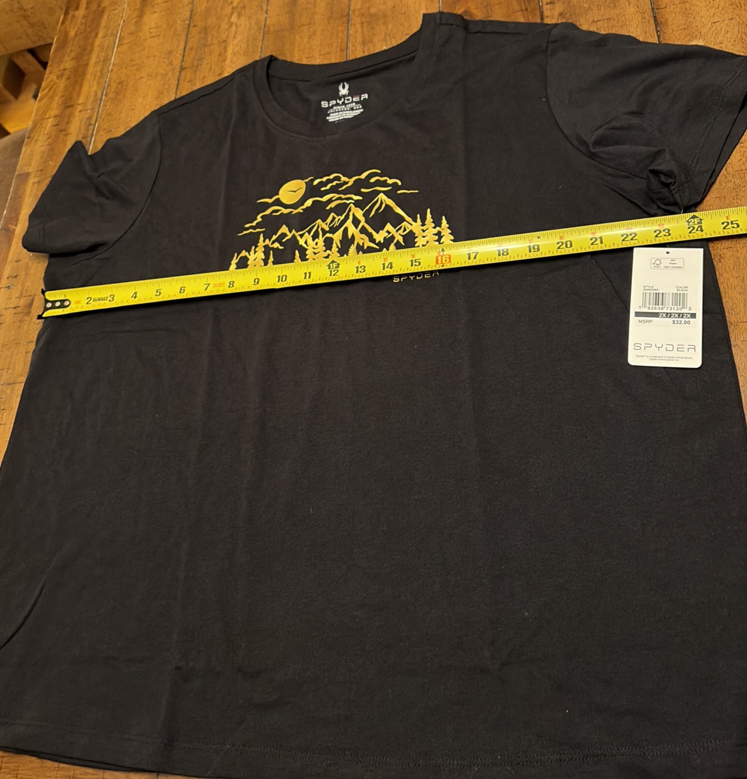 Spyder Women’s 2X Black Graphic Tshirt “Pursue Your Path”