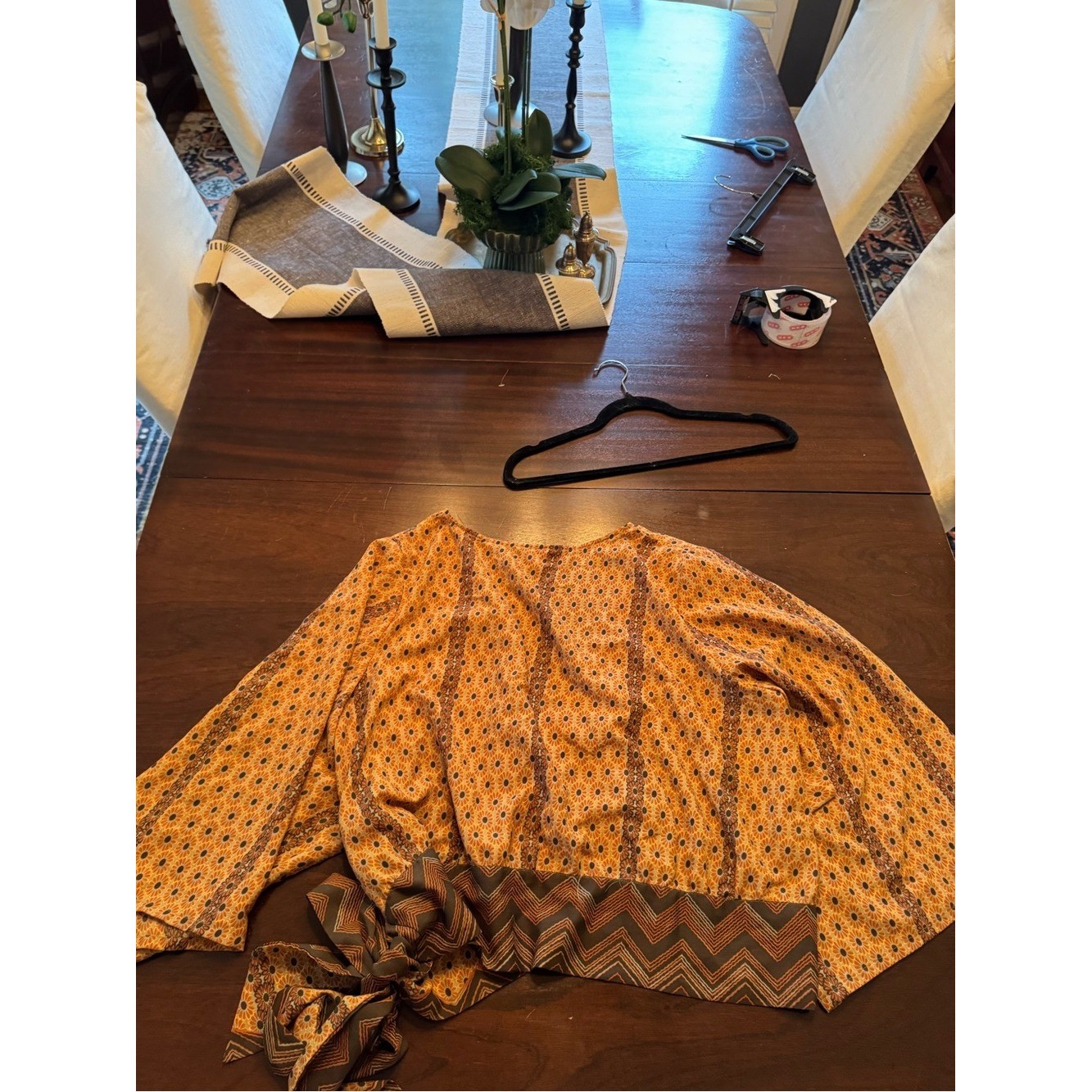 Simply Be Womens boho Burnt Orange Wrap Blouse with Chevron Trim large