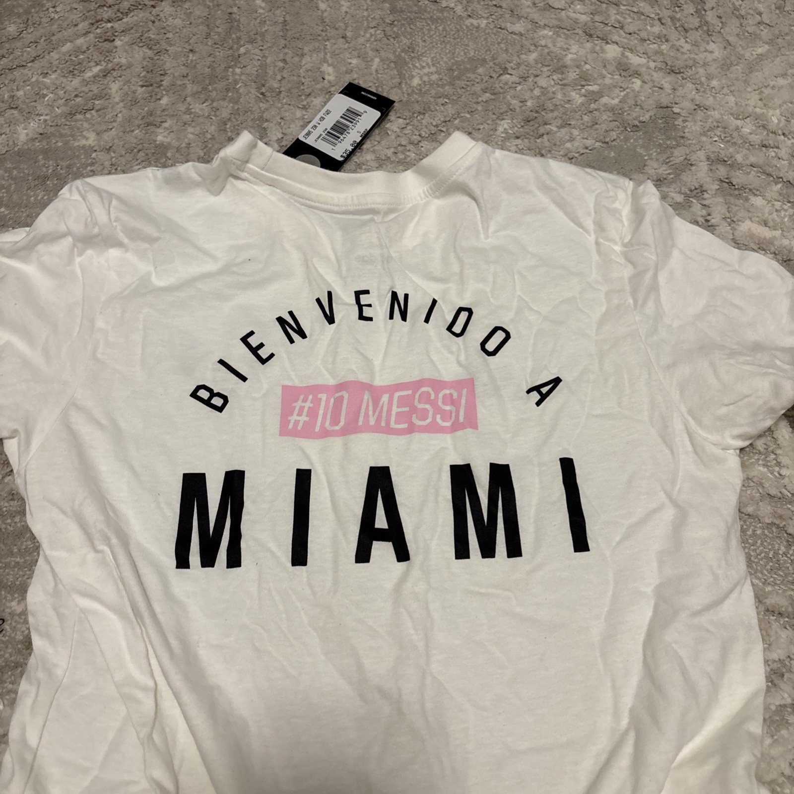 Adidas Lionel Messi Bienvenido A Miami Women T-Shirt Size Small 100% Cotton
