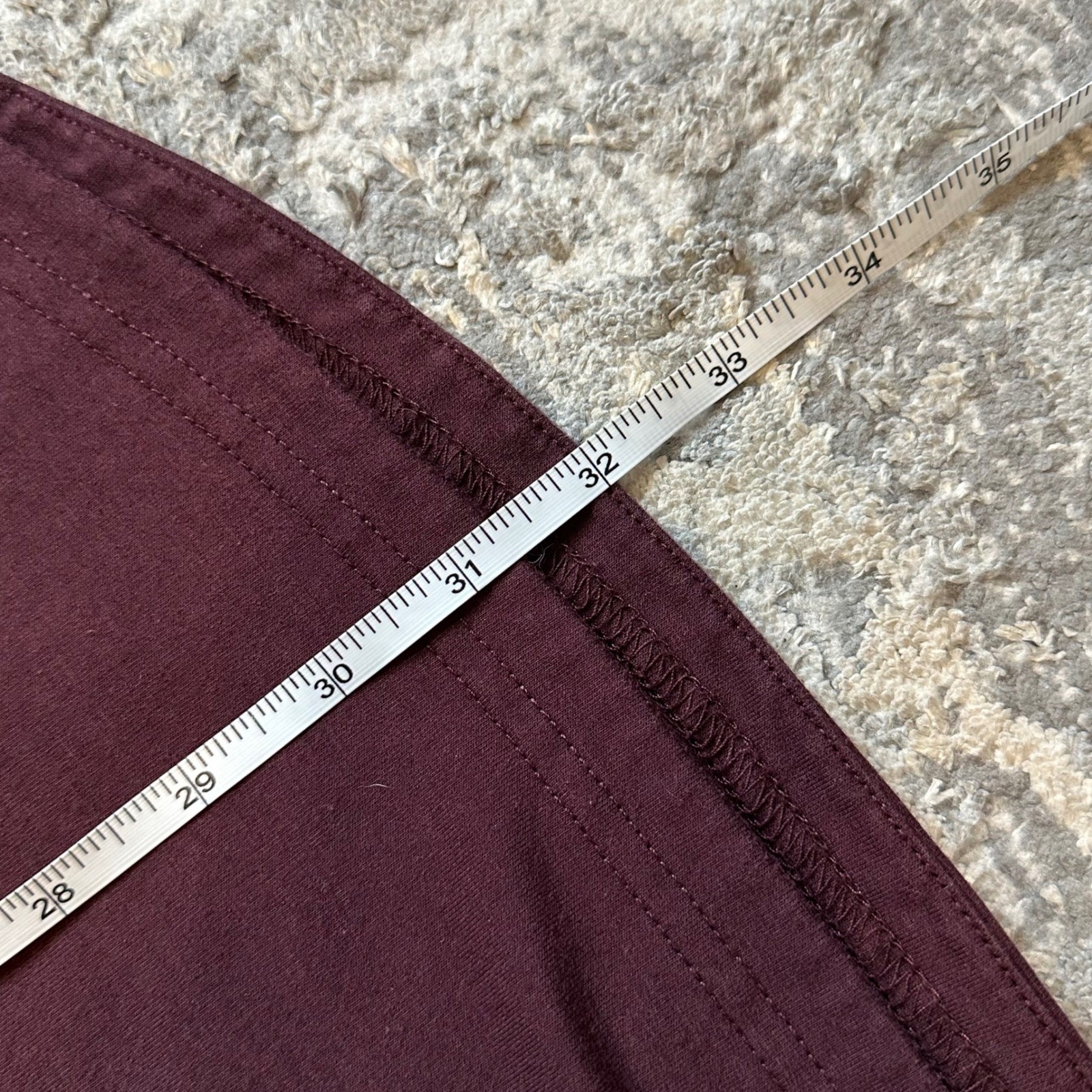 BYLT Premium Basics Drop Cut Long Sleeve Shirt Maroon Burgundy XXL Curved Hem