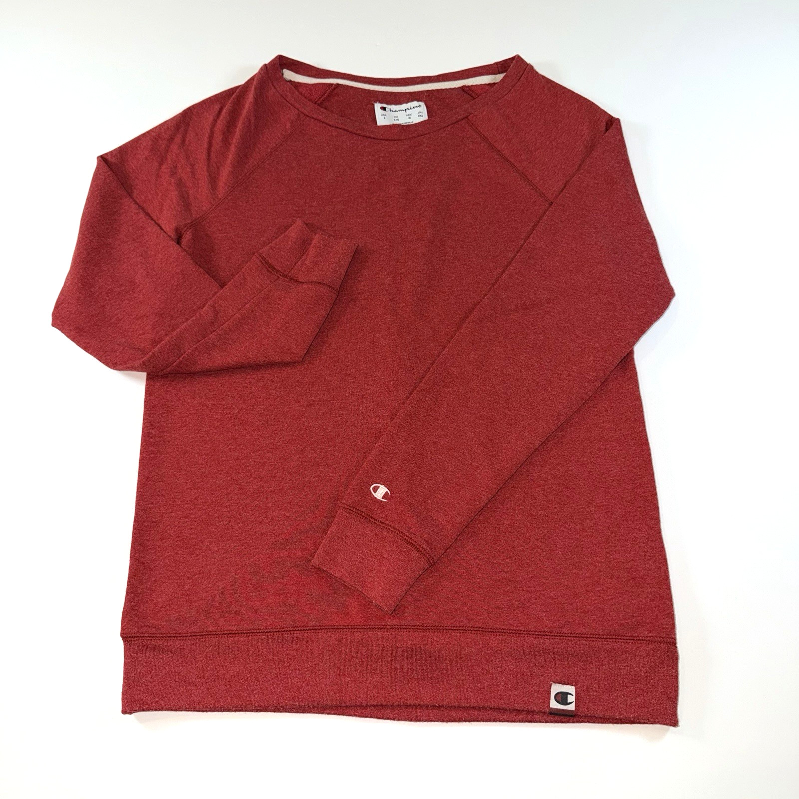 Champion Women’s Soft Heather Red Crewneck Sweatshirt – Size Large – EUC