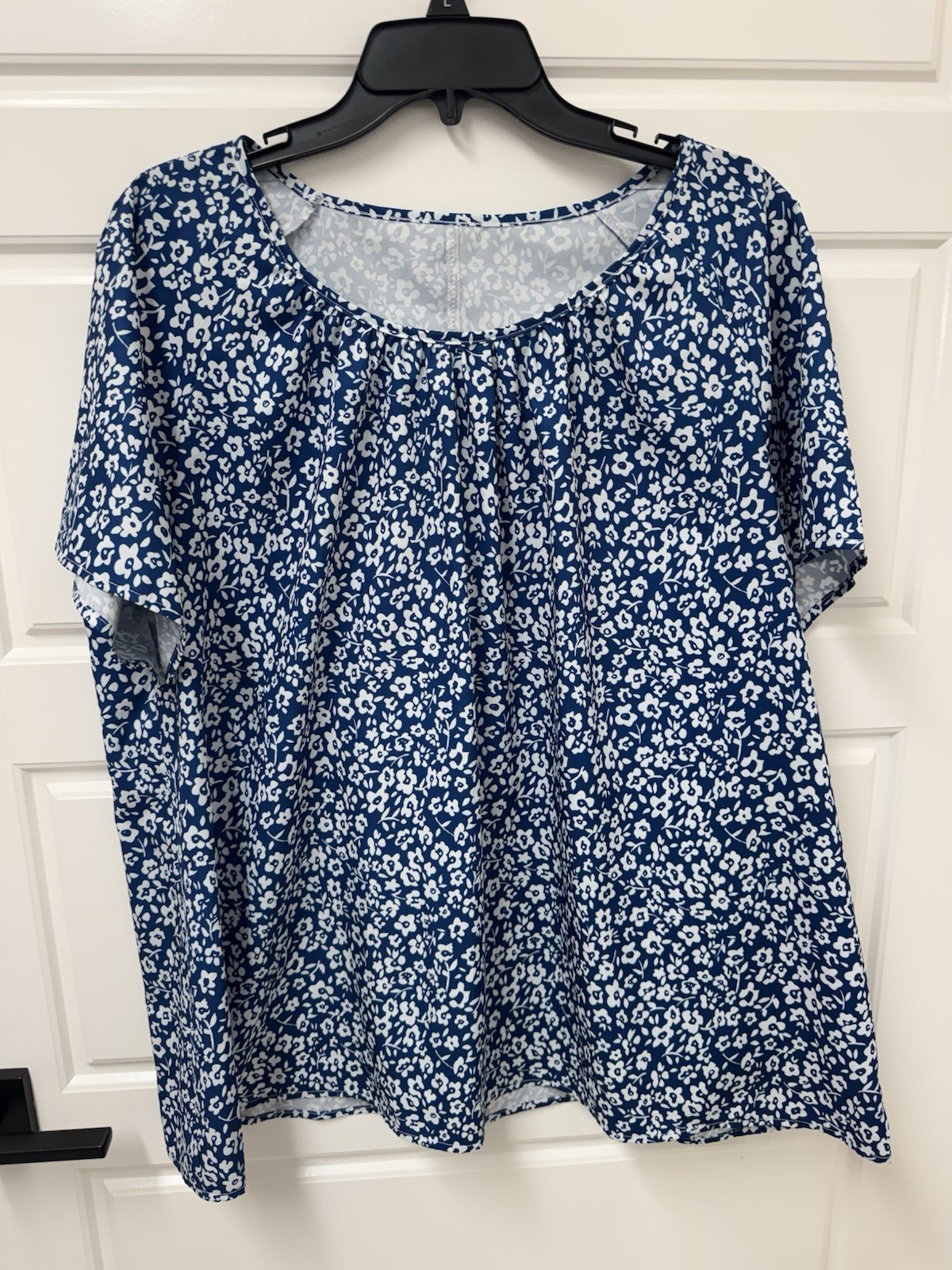 2XL Woman Blouse Polyester Elastane Short Sleeve Blouse Top Excellent A1