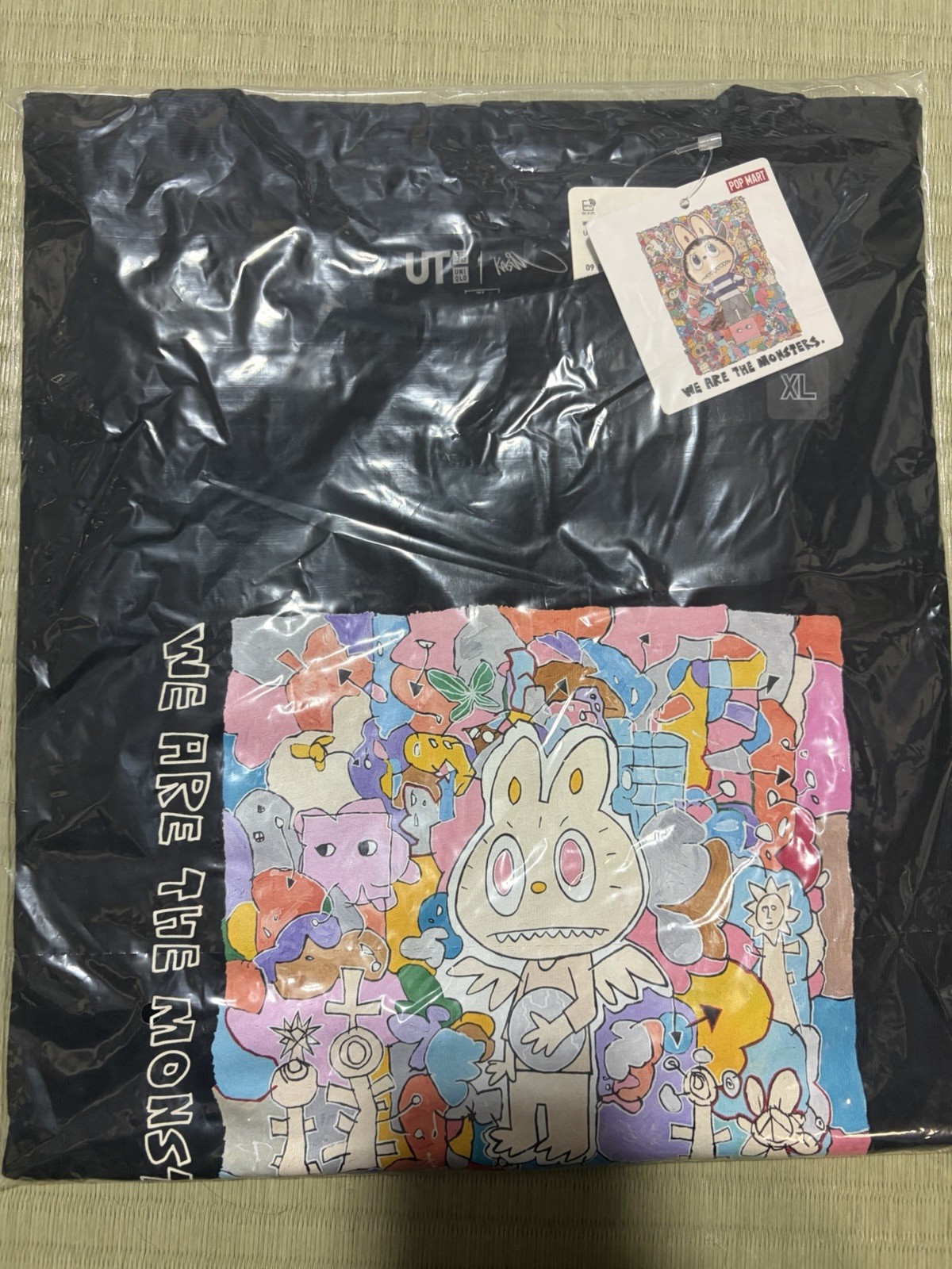 Uniqlo POP MART UT Graphic T-Shirt THE MONSTERS LABUBU Black New Japan – XL