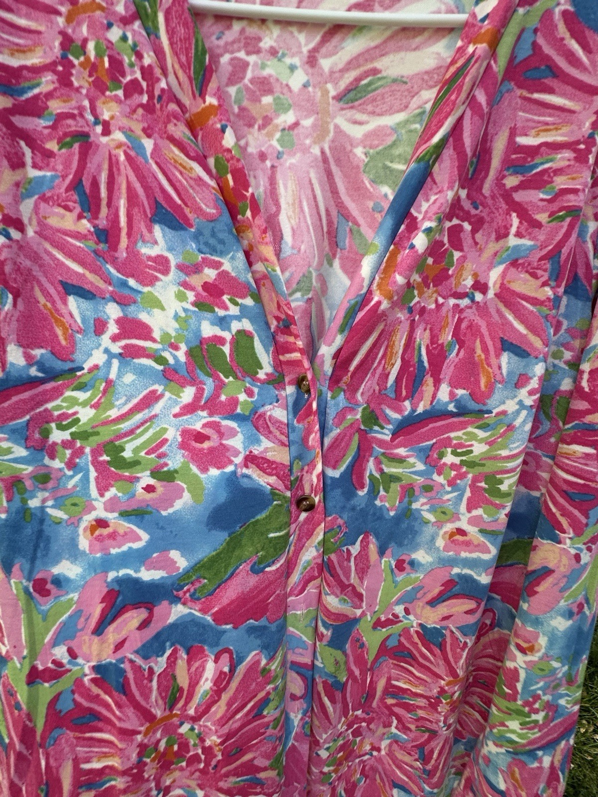 Women’s Floral Tunic Jacket/Top Multi Color, Button Down,Size Medium,