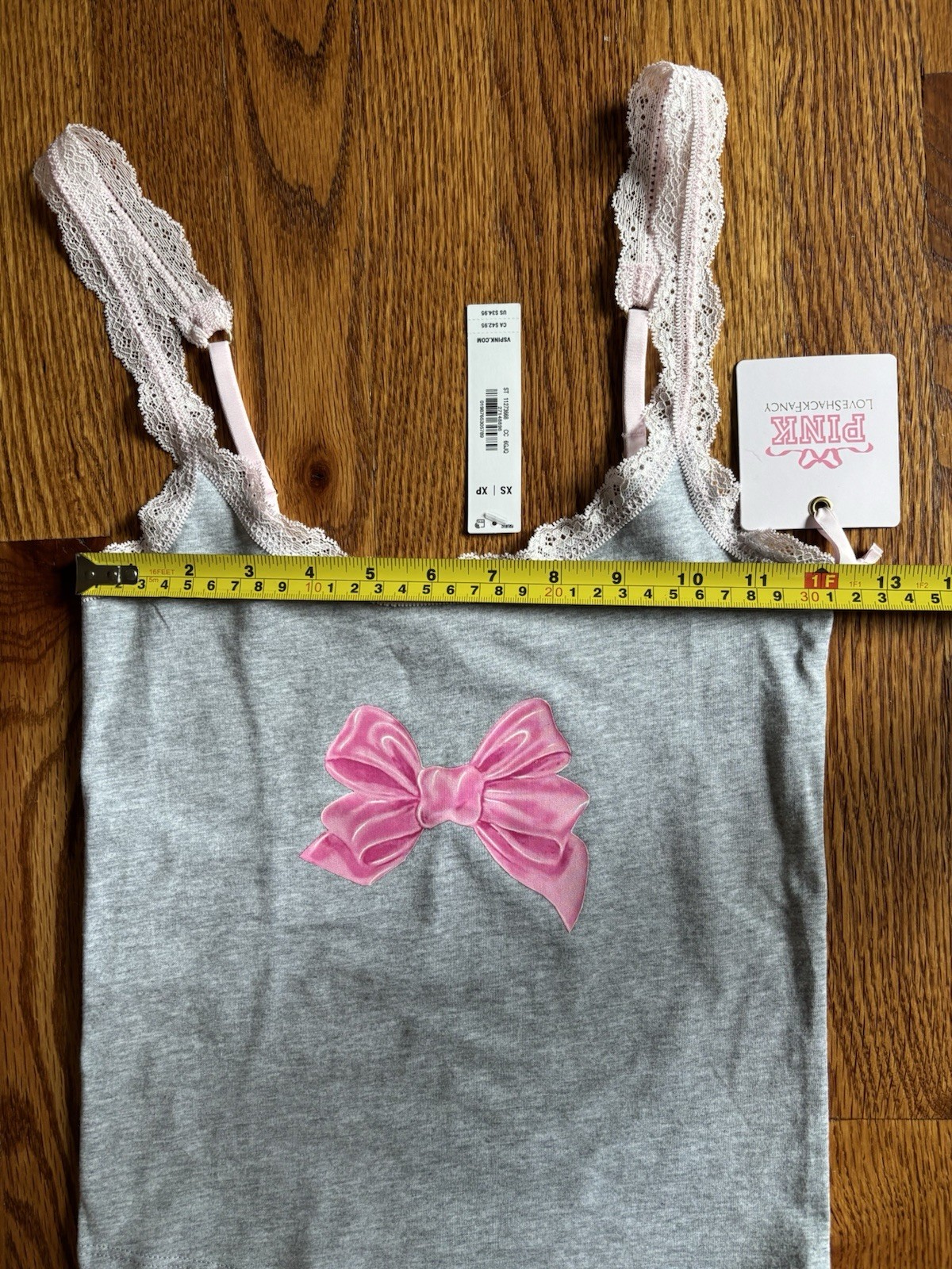 Victoria’s Secret PINK LoveShackFancy Cotton Bow Cami Womens XS Adjustable Strap