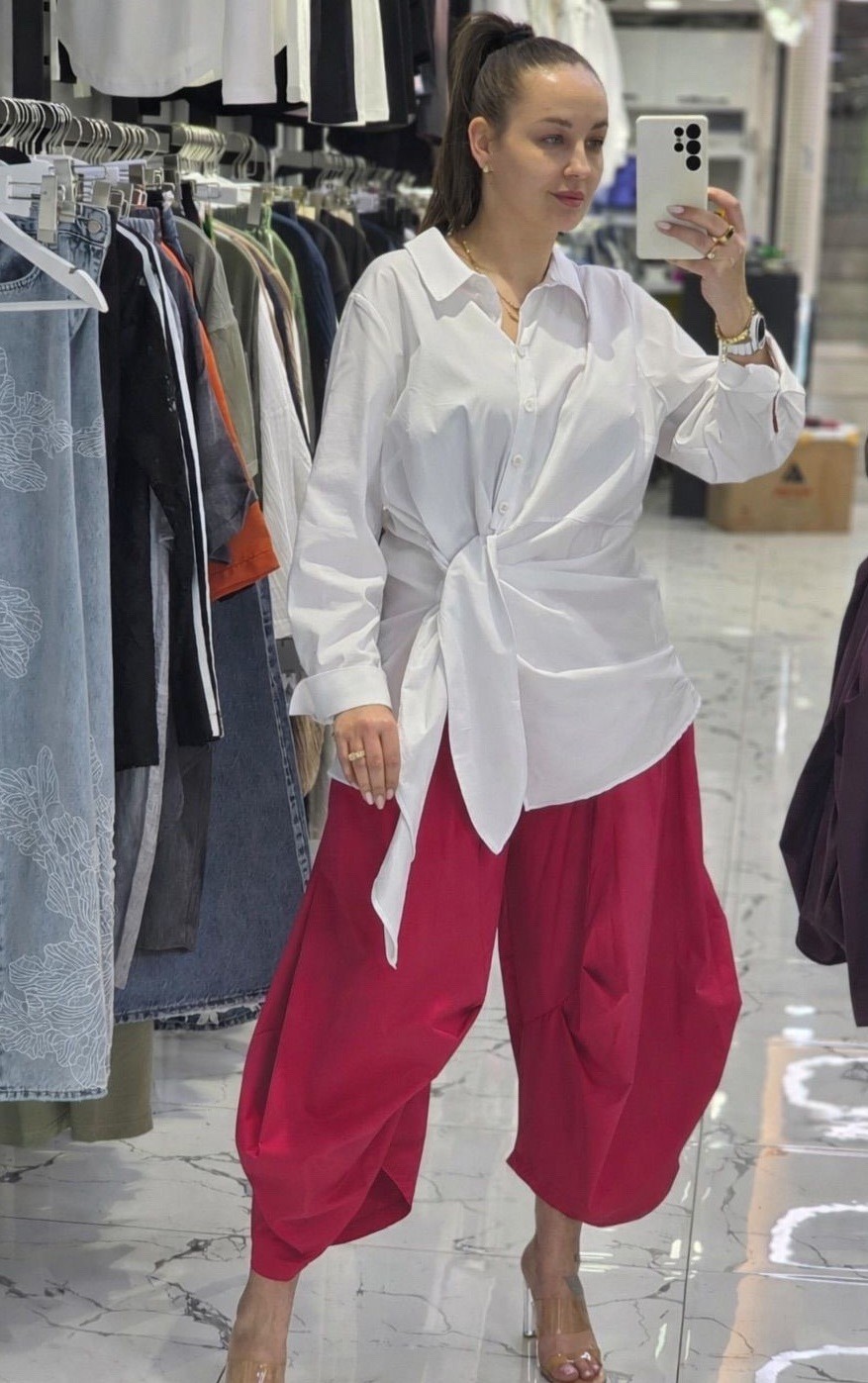 White Hook Front Poplin Shirt Size 16/1 Made in Turkey NWT