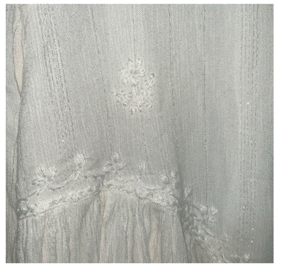 RACHEL ZOE White Boho Chic Hippie Embroidered Airy Smock Top Flower Child NWT S
