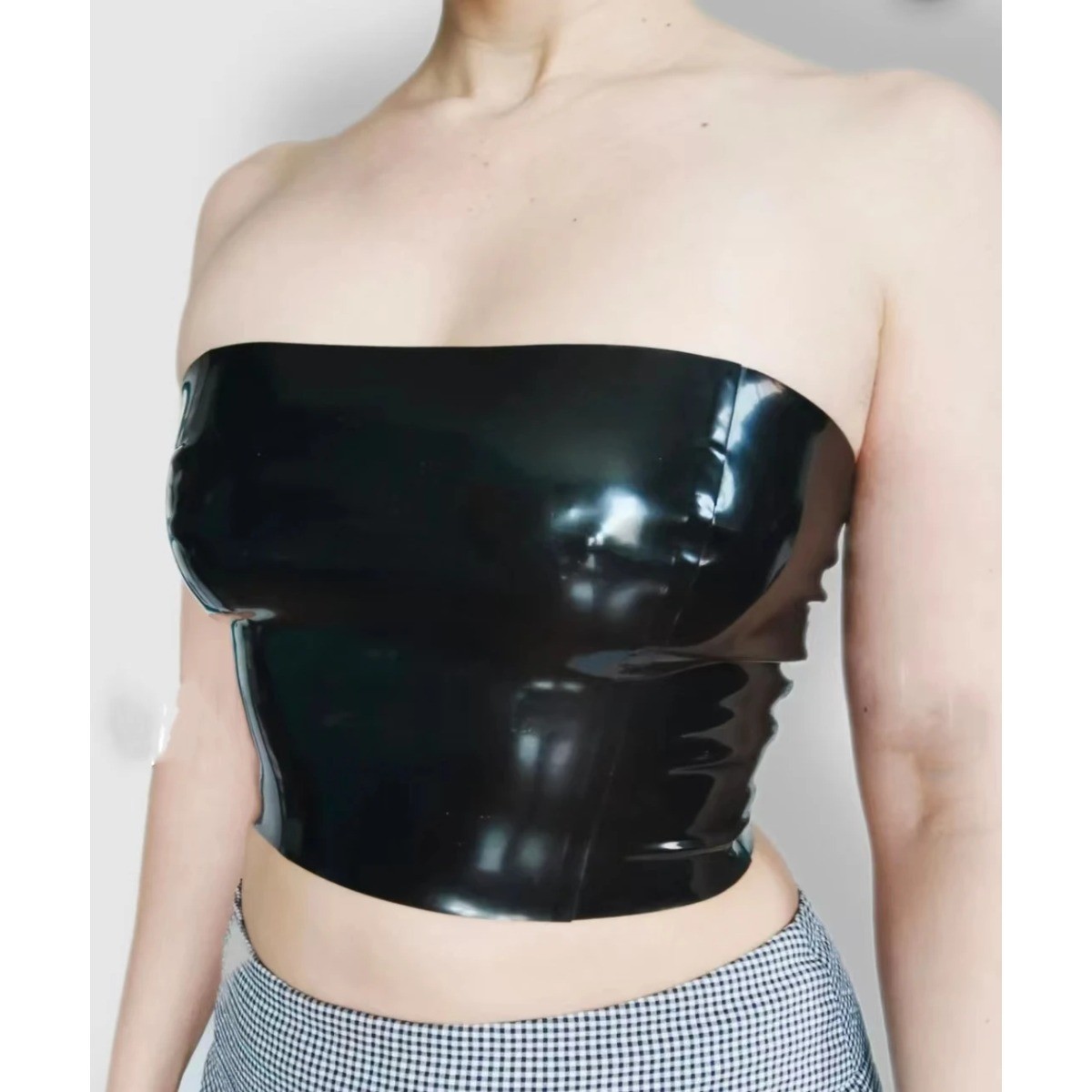 Handmade Natural Tube Bandeau Latex Top Gummi Female Slim Fitted