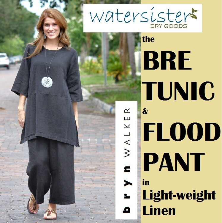 BRYN WALKER Light Linen BRE TRUNIC A-Line Slit-Side Top 3/4Sleeves S M L COLORS