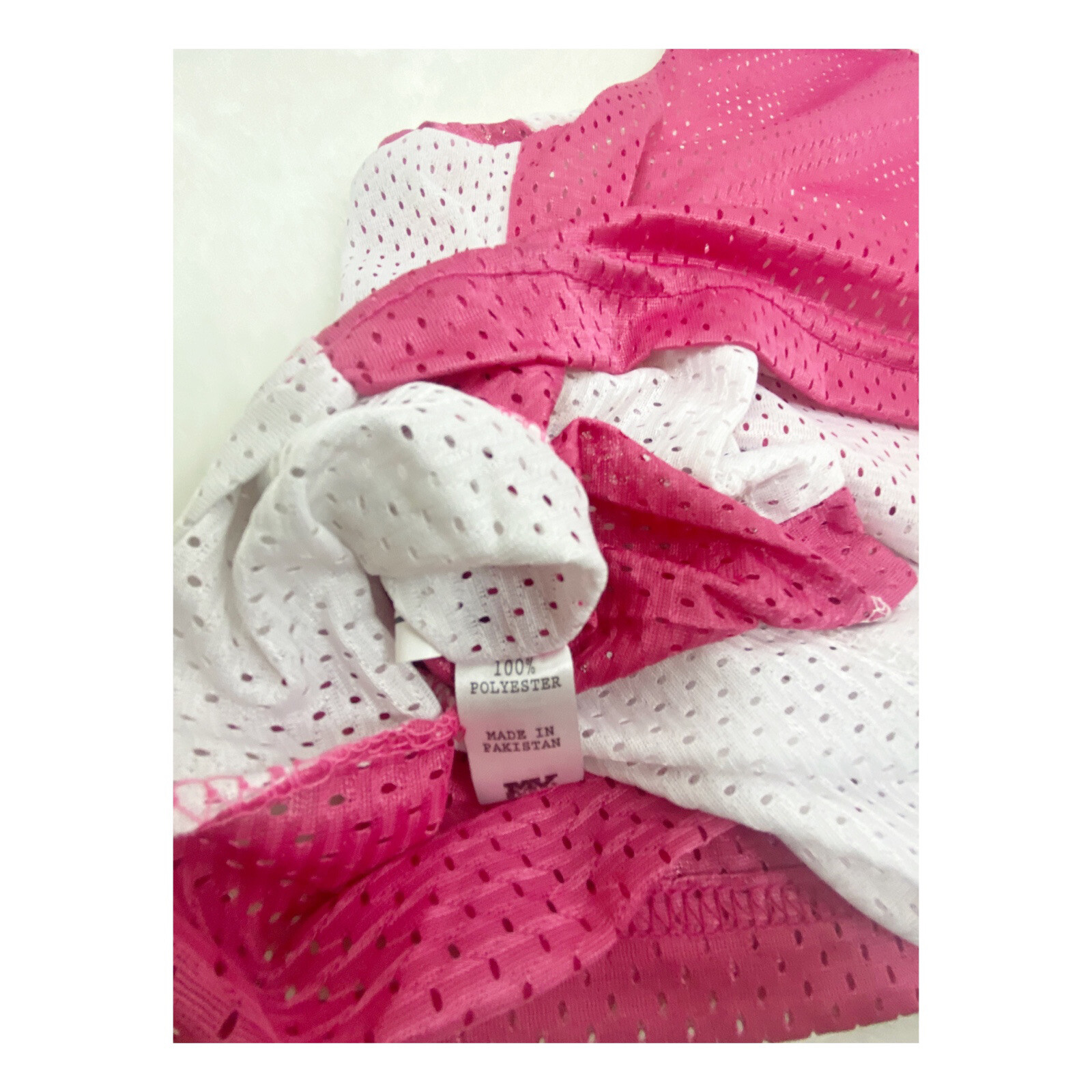 MV Sport Women’s Reversible Scoop Neck Tank Top Perforated Pink White Size XL