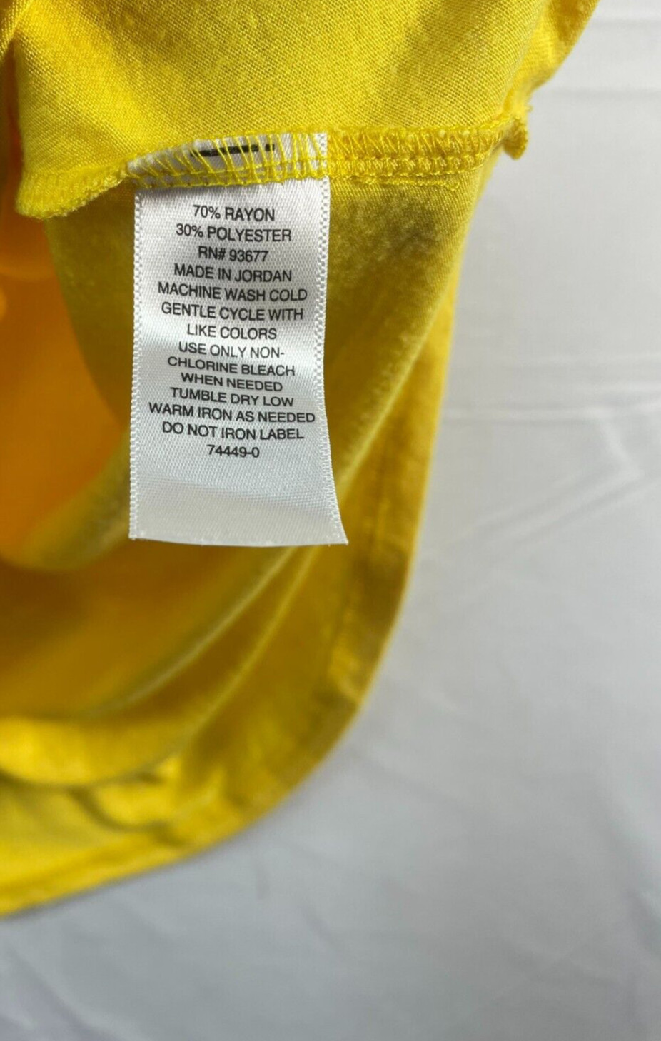 A New Approach Tank Top Womens size Large Yellow Vneck Sleeveless
