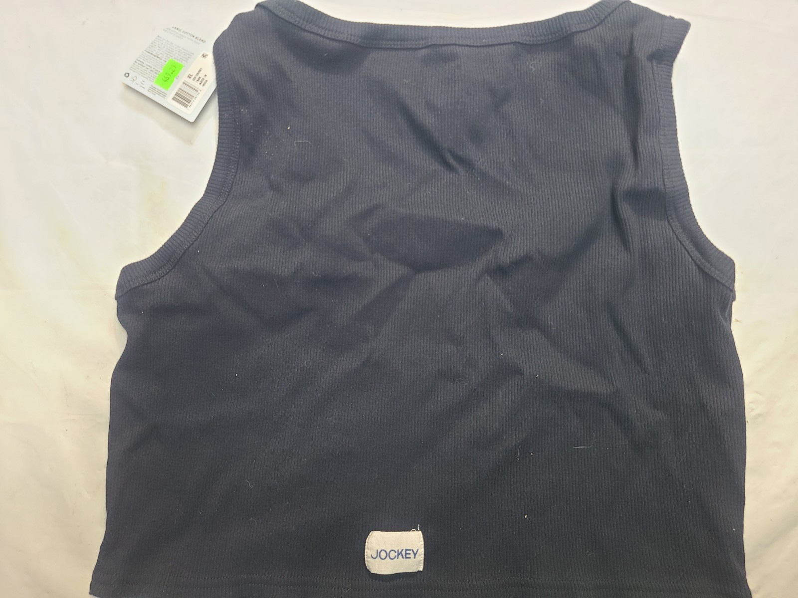 Jockey Generation Women’s Organic Cotton Blend Cropped Tank Top Black Size XL