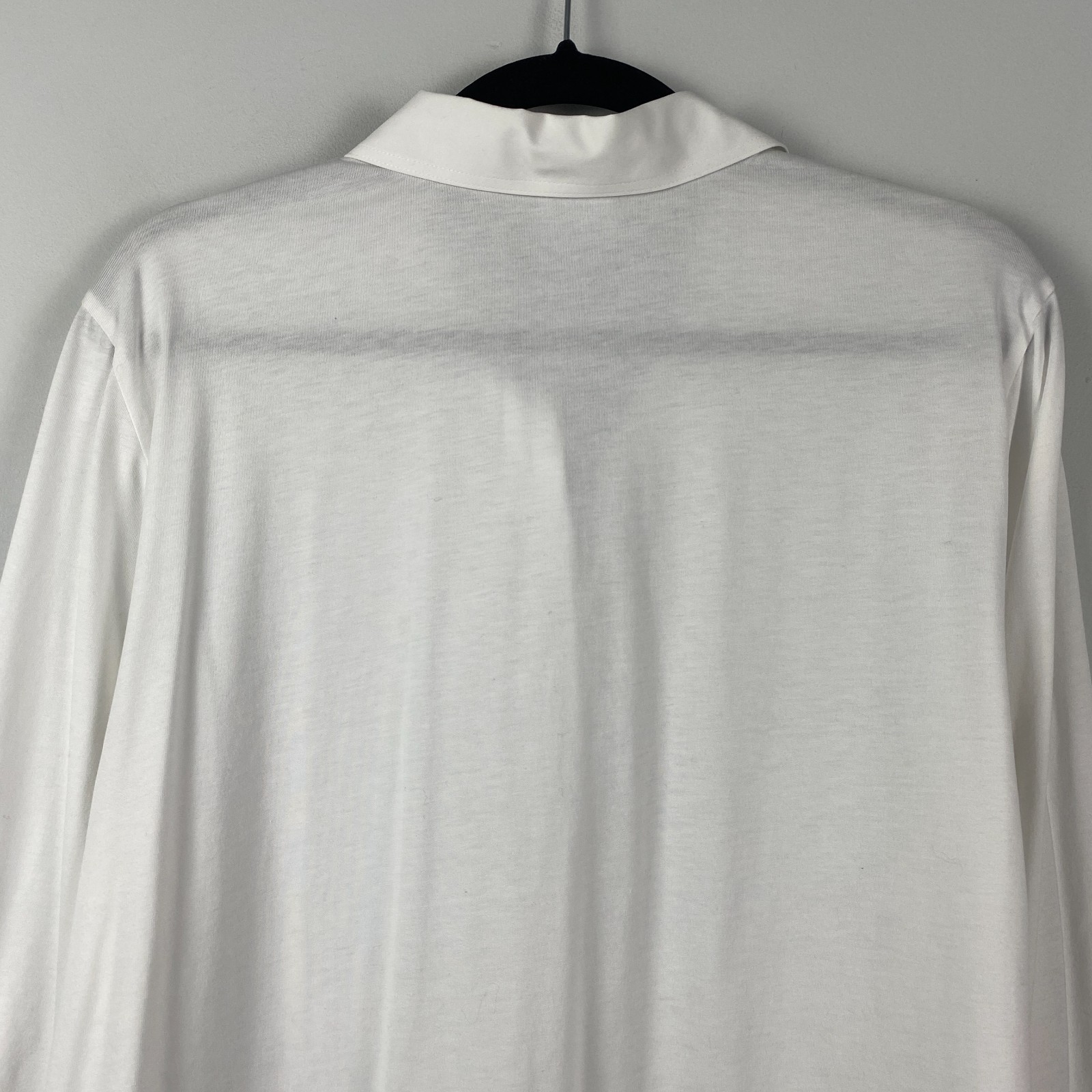 Chicos No Iron Stretch Button Up Tunic Shirt Size 3 US XL Knit & Woven Contrast