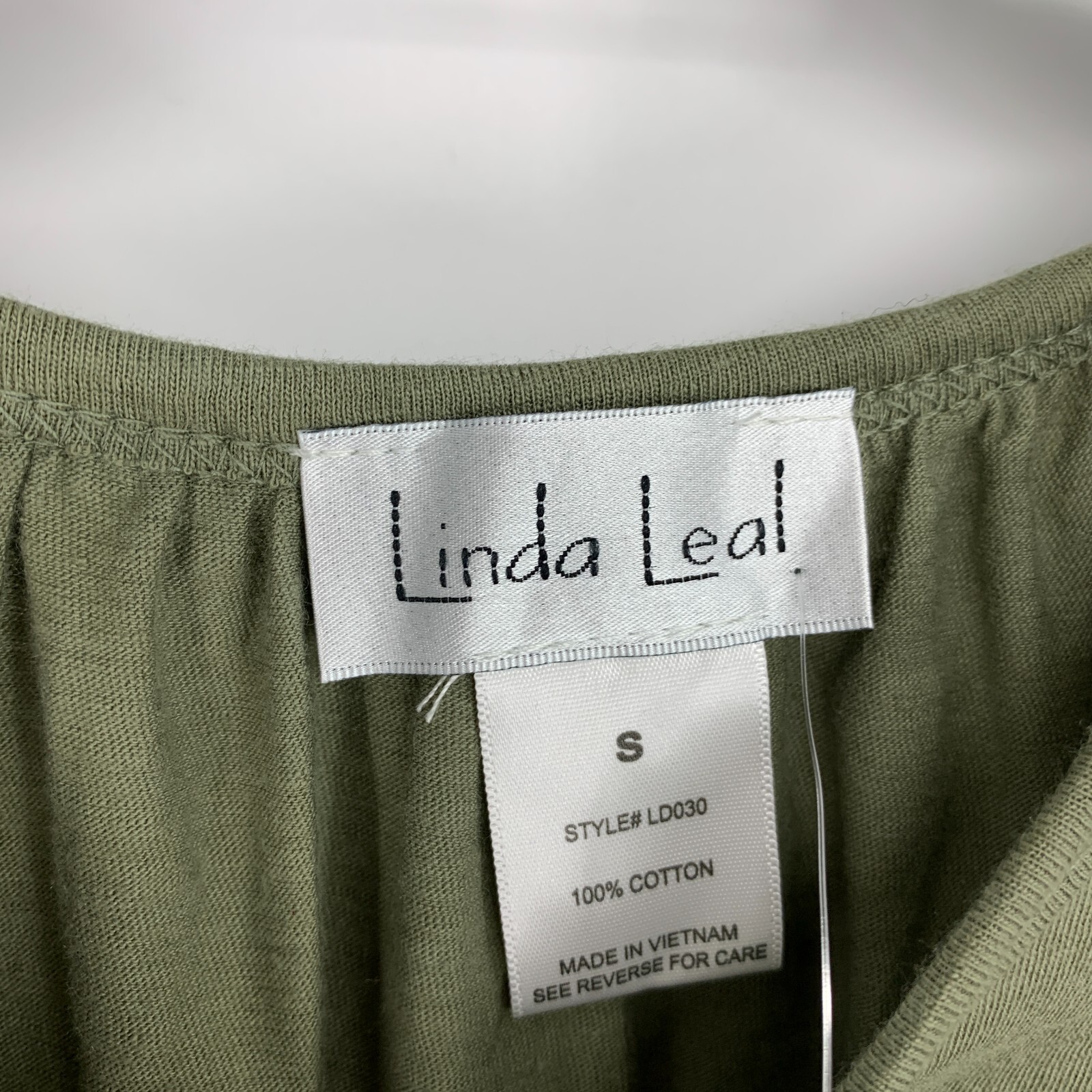 Linda Leal Top Womens Size Small Green Crochet Lace Cutout Sleeve Peasant NWT