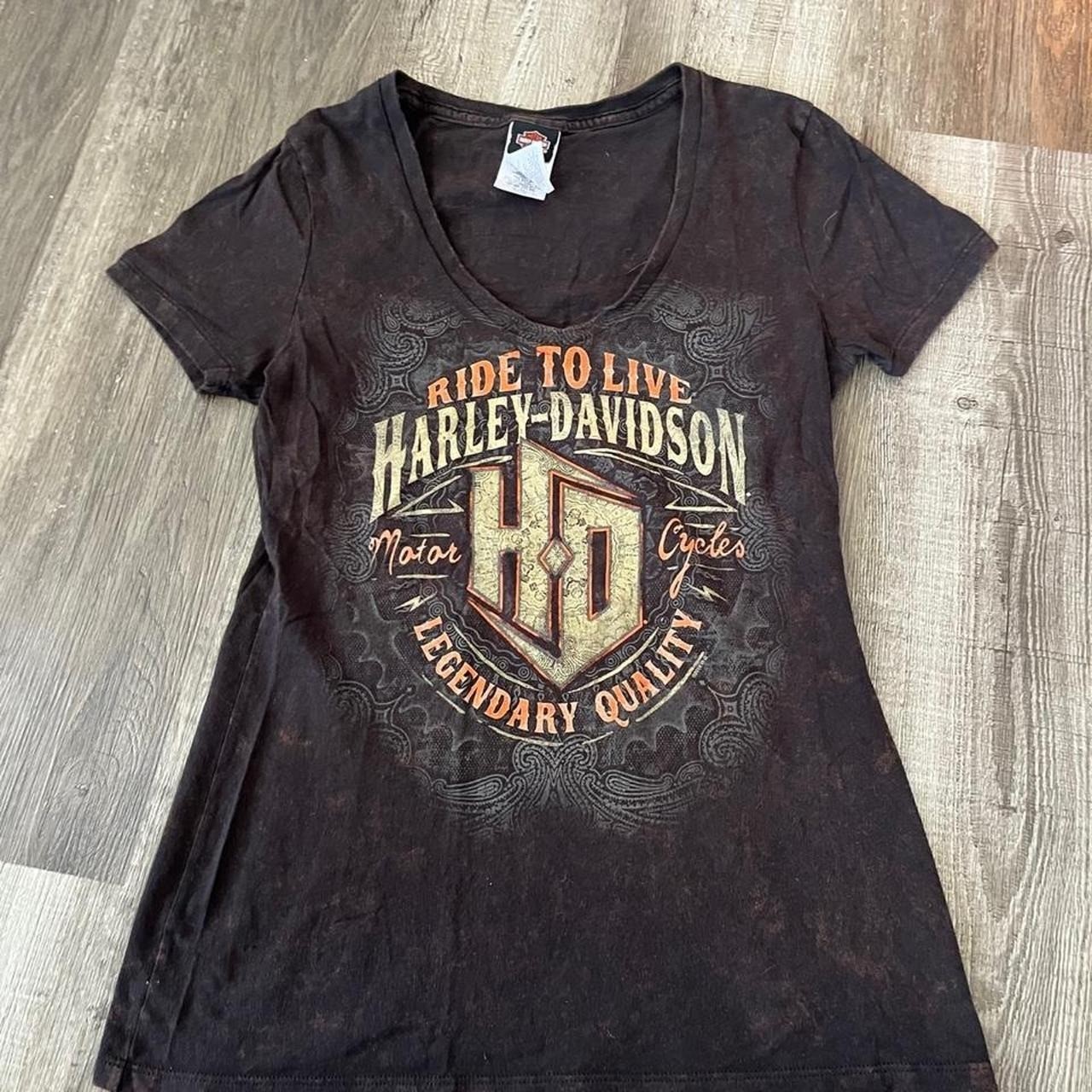 Harley Davidson black grunge top