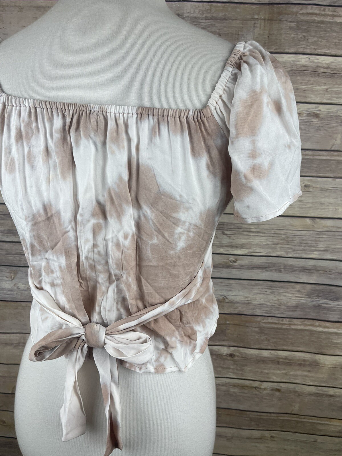 West of Melrose Small Crop Top Tie Back Ruffled Tie Dyed Boho Festival