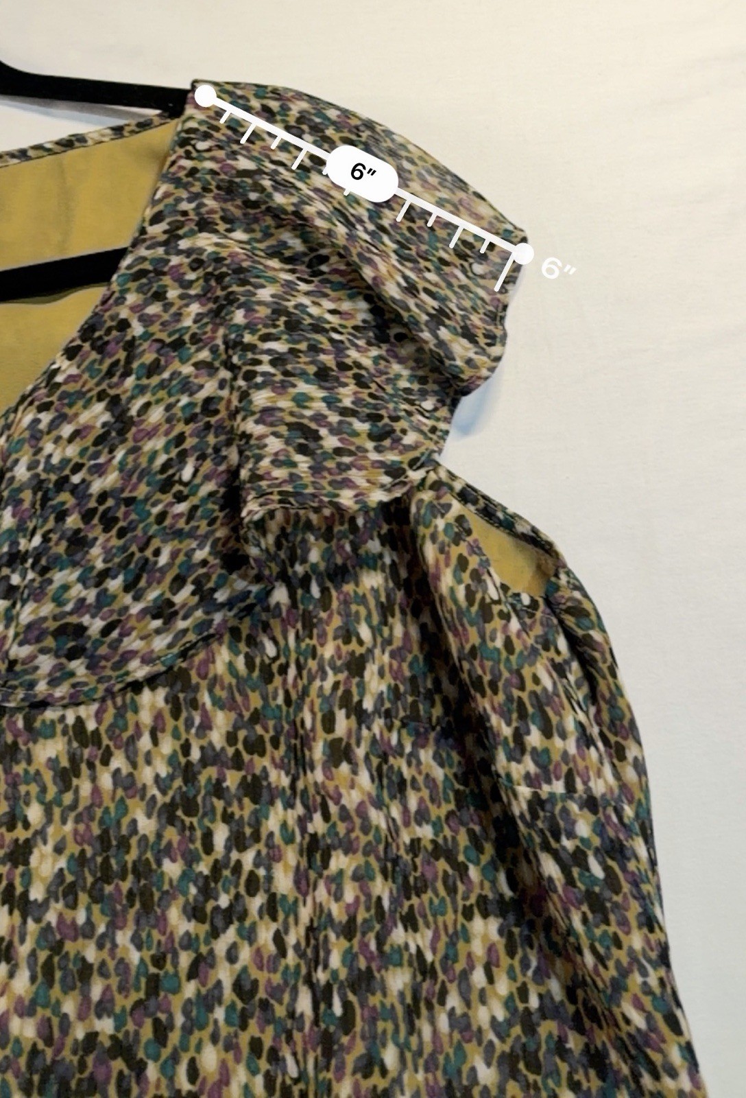 Attention Womens XL Blouse Top Ruffle Cap Sleeve Animal Print Multicolor Chiffon