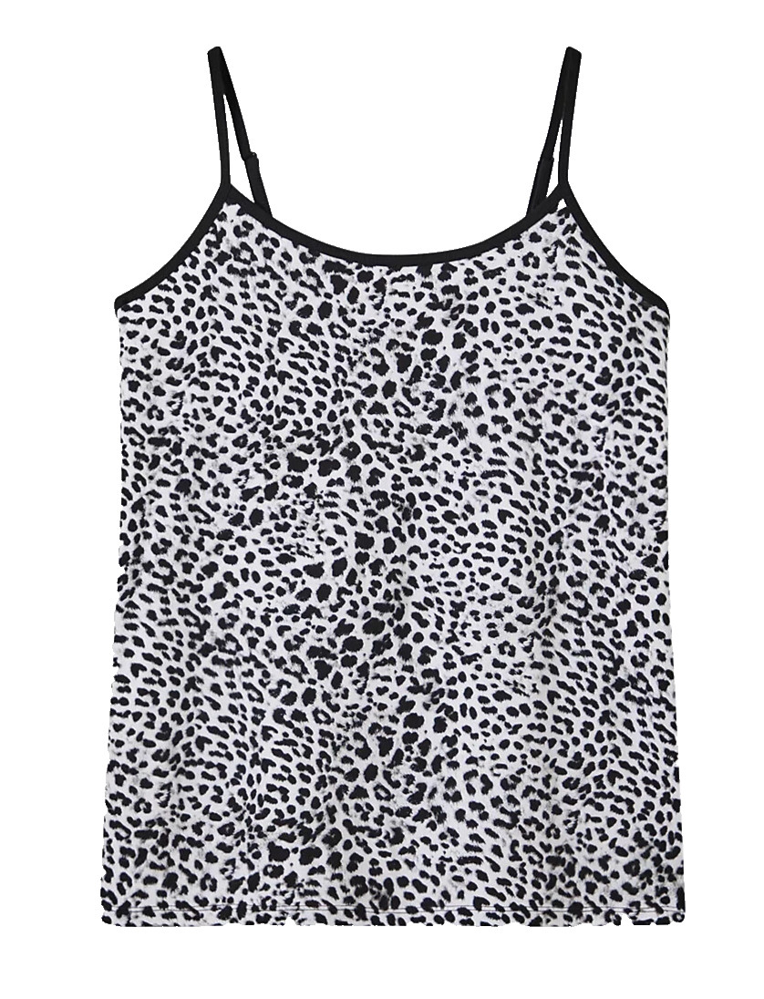 TORRID 4X 26 Foxy Cami Leopard Black White Scoop Adjustable Straps Stretch PLUS