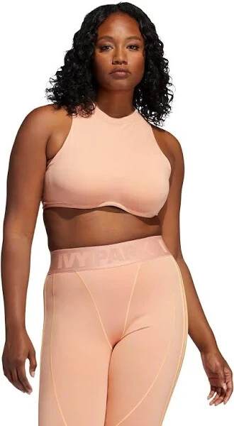 Adidas X Ivy Park Beyoncé Crop Top Padded High Neck Coral M UK 12 14
