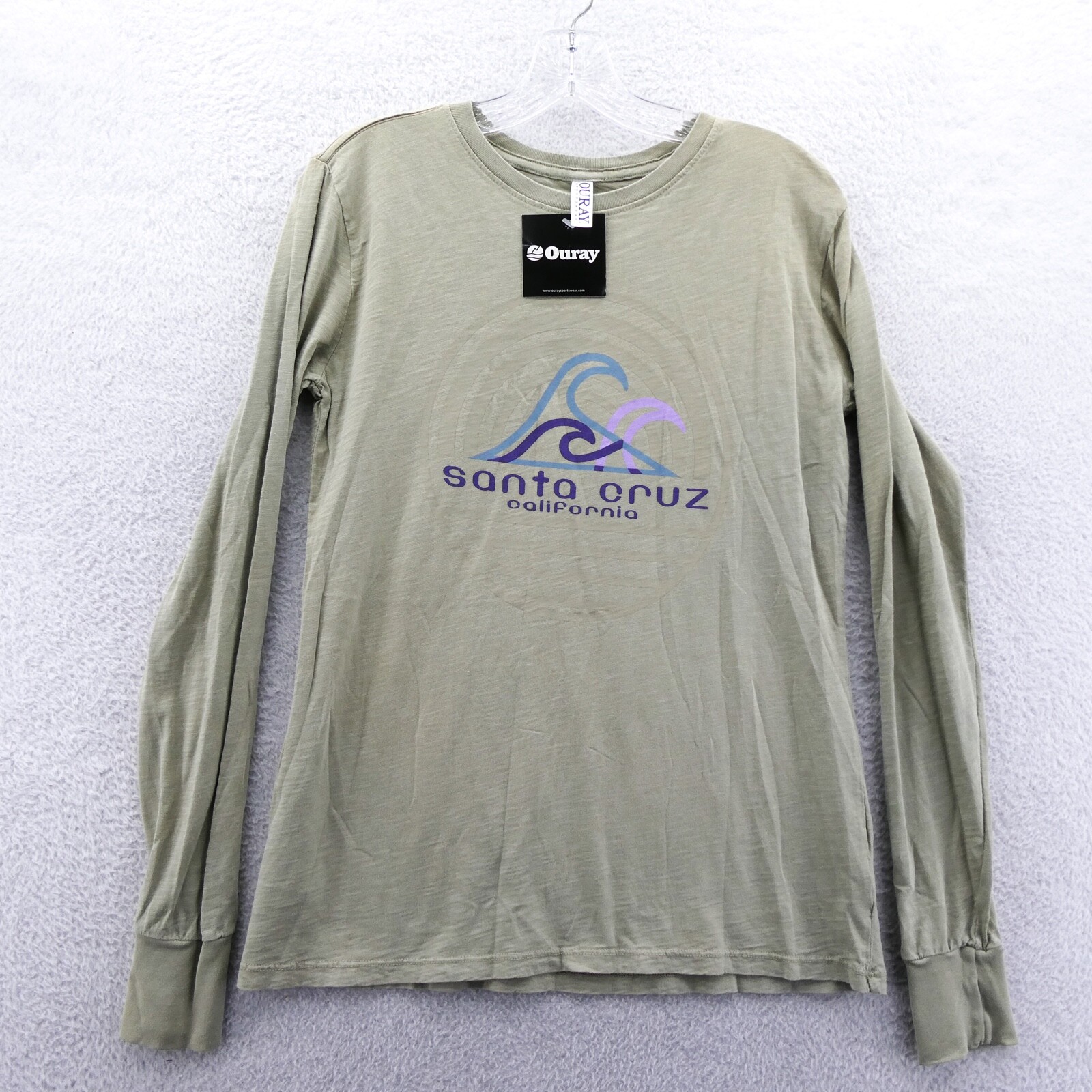 New Ouray Shirt Womens Medium Green Knit Santa Cruz California Nature Tee Travel