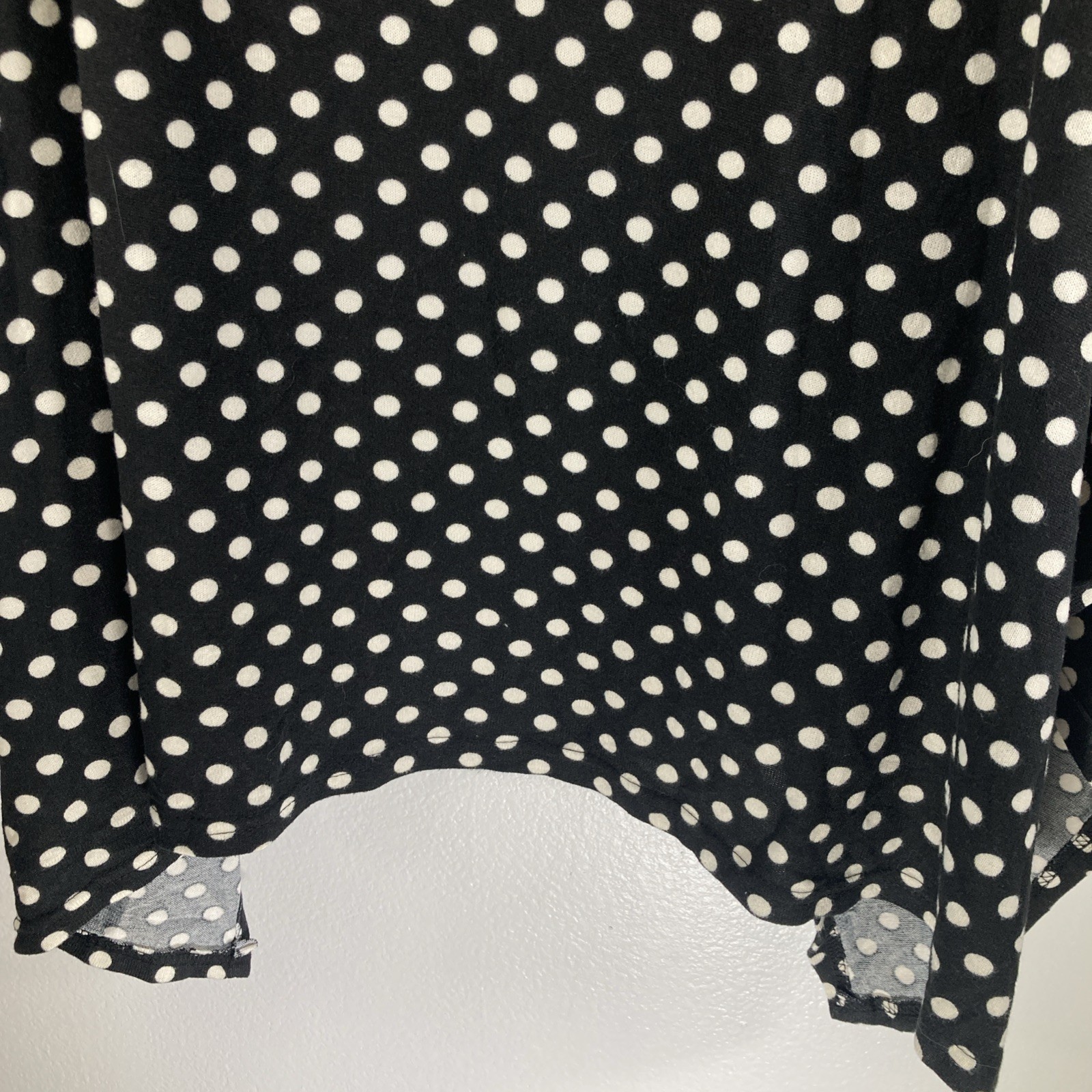 Beyond This Plane Women’s 2xl Black And White Polka Dot Top A-line