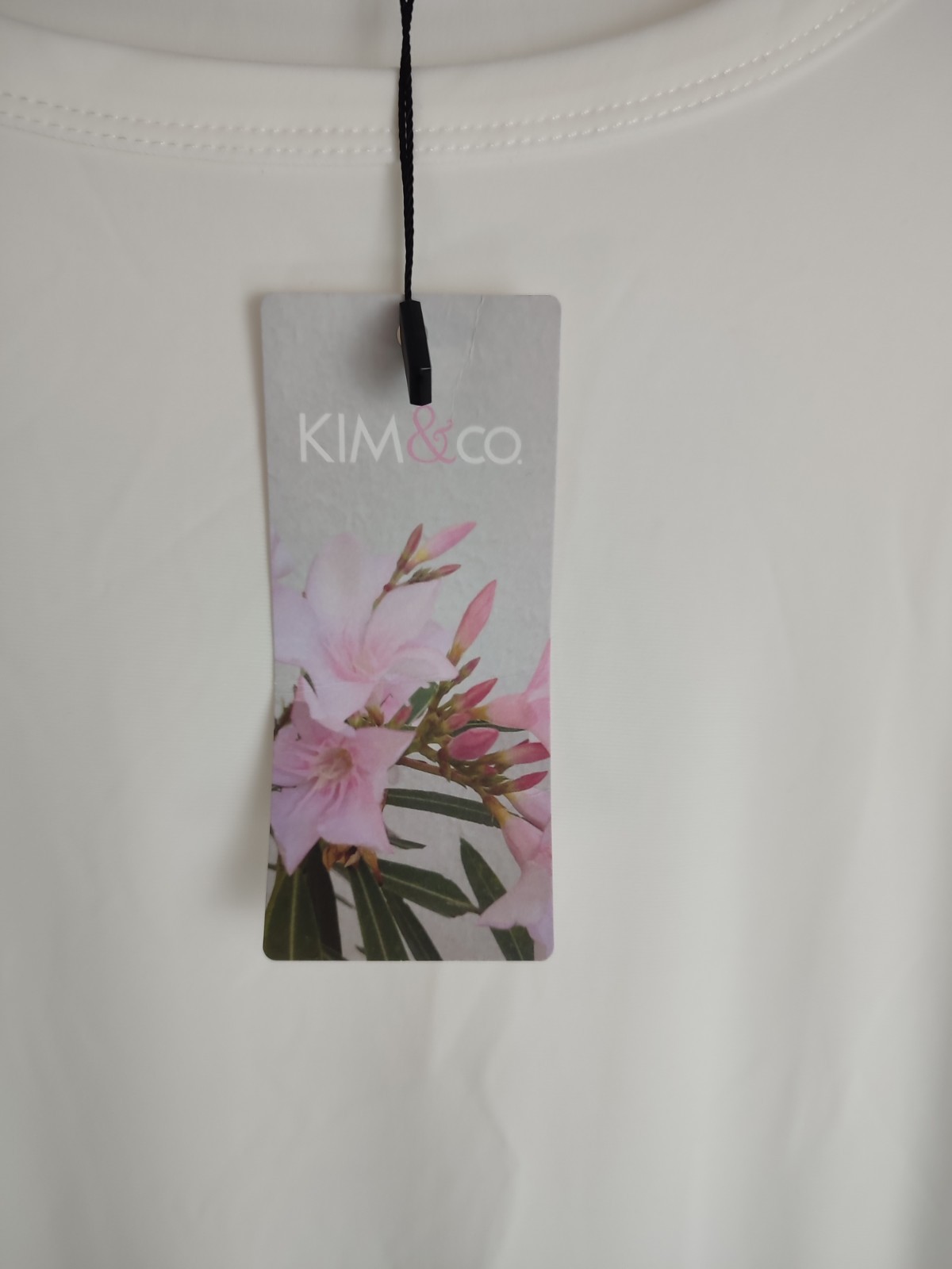 QVC Kim & Co Brazil Jersey Short Sleeve Relaxed High Low Top Ecru Size 2XL