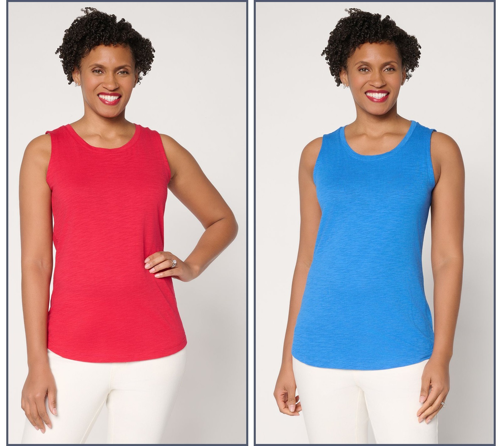 Gloria Vanderbilt Women’s Top Sz M Slub Knit Tanks Multi-colored A676929