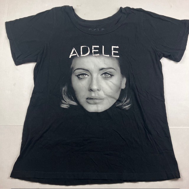Adele Concert Shirt Live 2016 Graphic Black Short Sleeve Big Face Tour Tee L