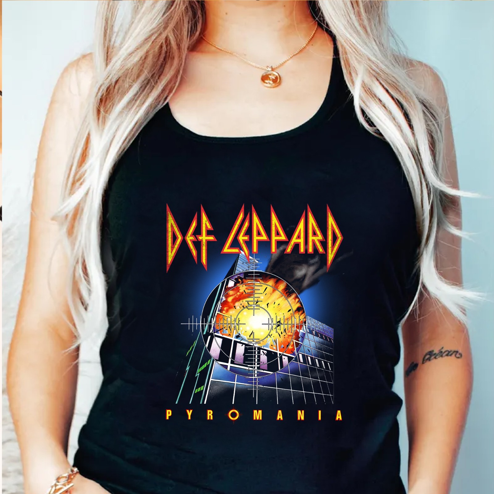 Def Leppard Pyromania Tank Top, Retro Def Leppard Rock Band Unisex Tank for Fans