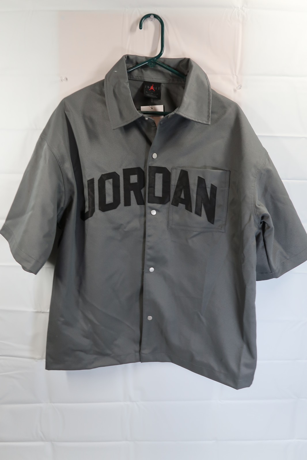 Air Jordan Flight Club Loose FIt Snap Button Shirt Womens Medium NEW Spell Out