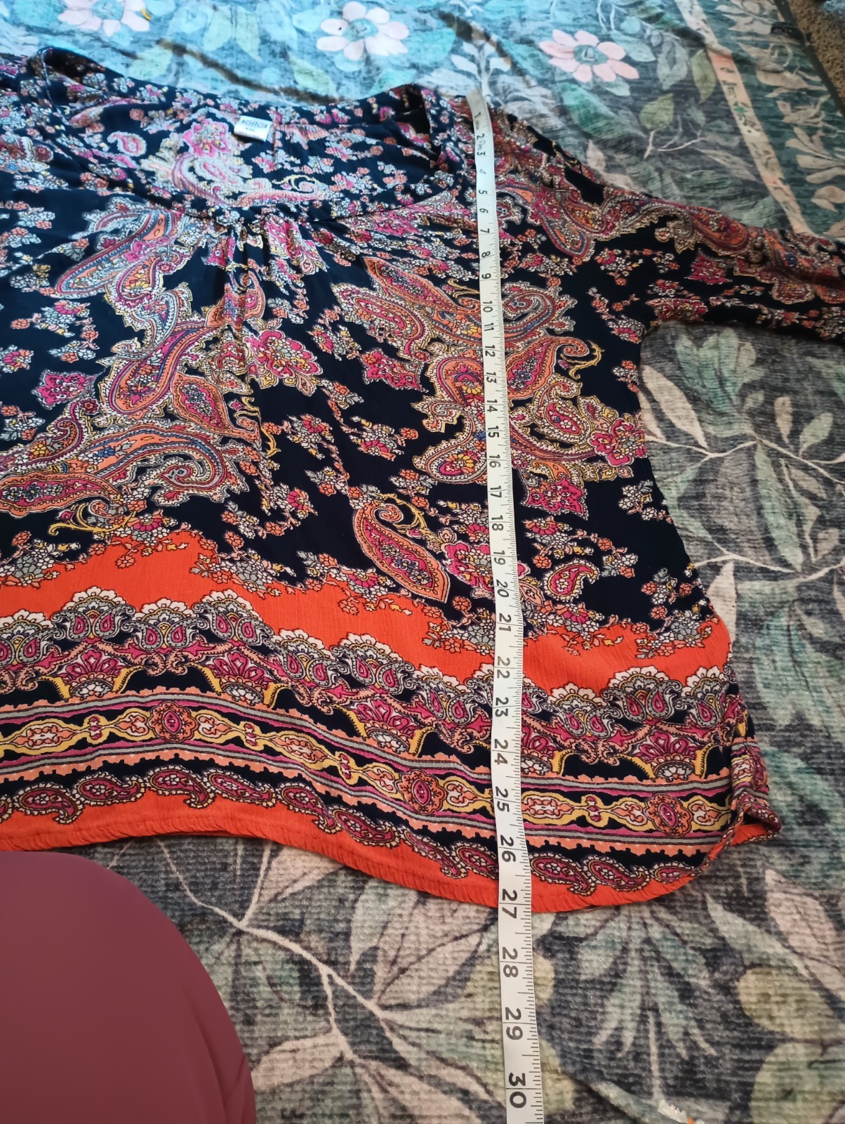 Bila Womens Boho Peasant Top XXL Paisley Flowy Festival Beach