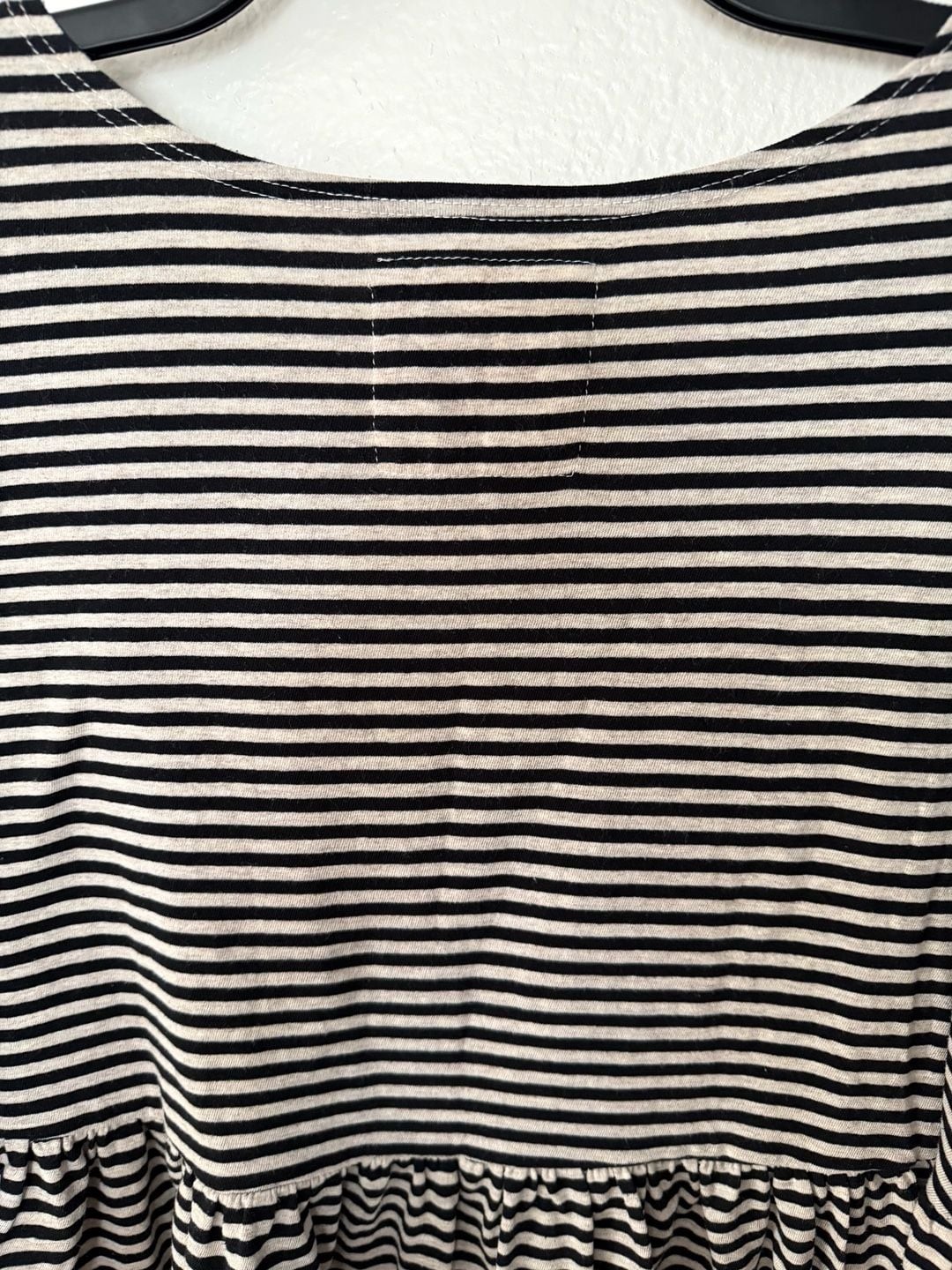 We The Free Black and White Striped Peplum Top Size M