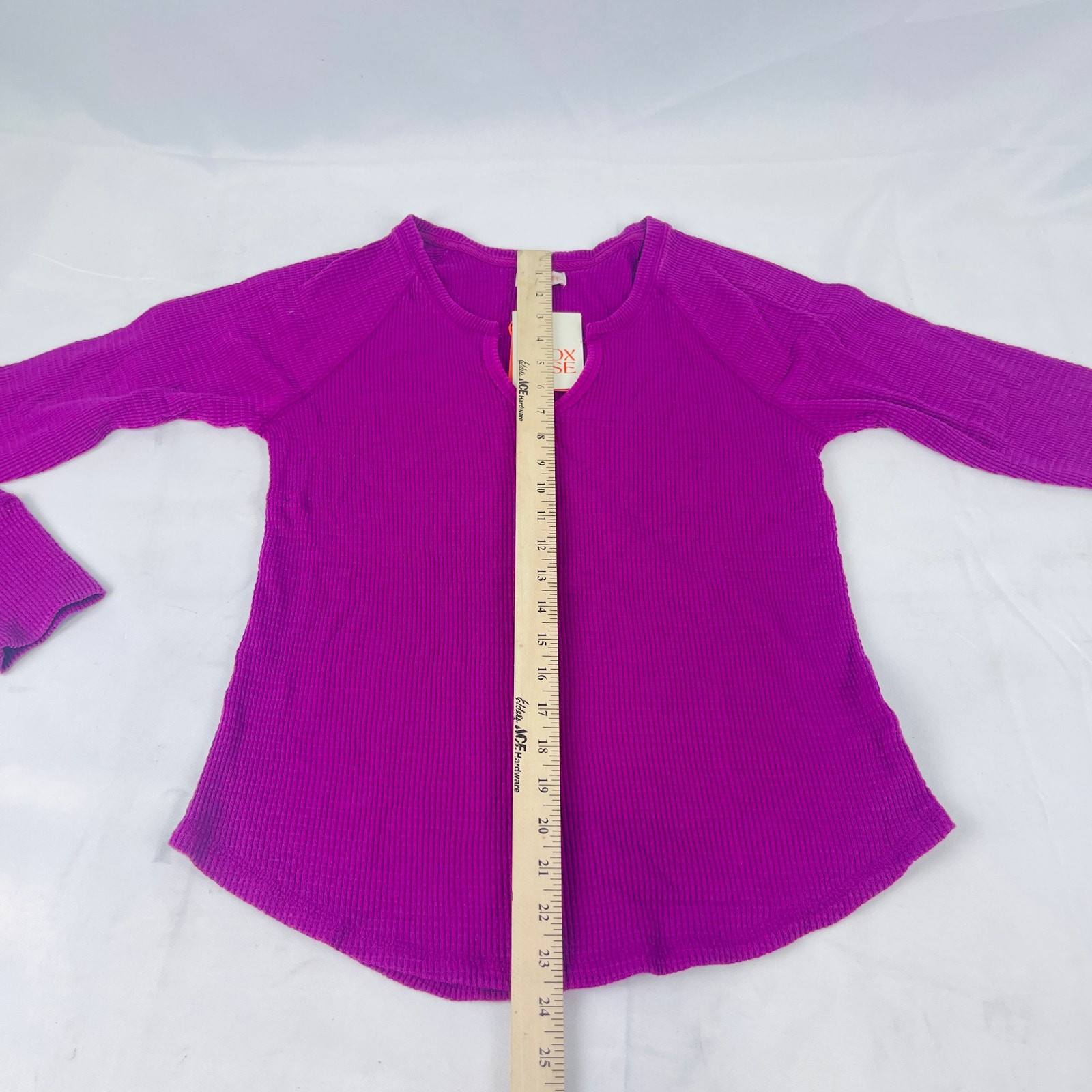 Knox Rose Women’s Thermal Top Long Sleeve Notch Neck Raspberry Pink Size Medium