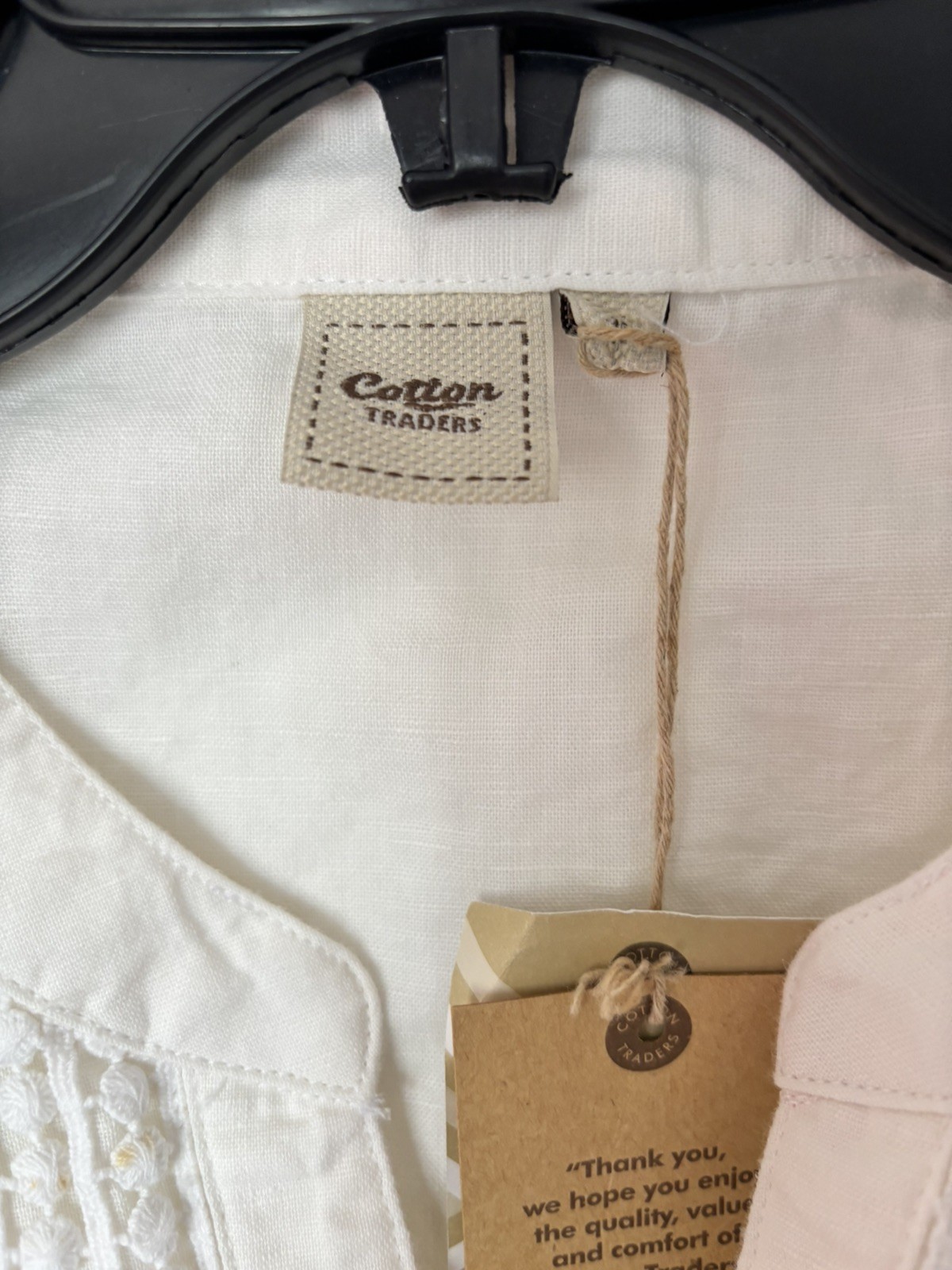 Cotton Traders Linen+cotton Blend Tunic notch neck Top/blouse Shirt Size 16