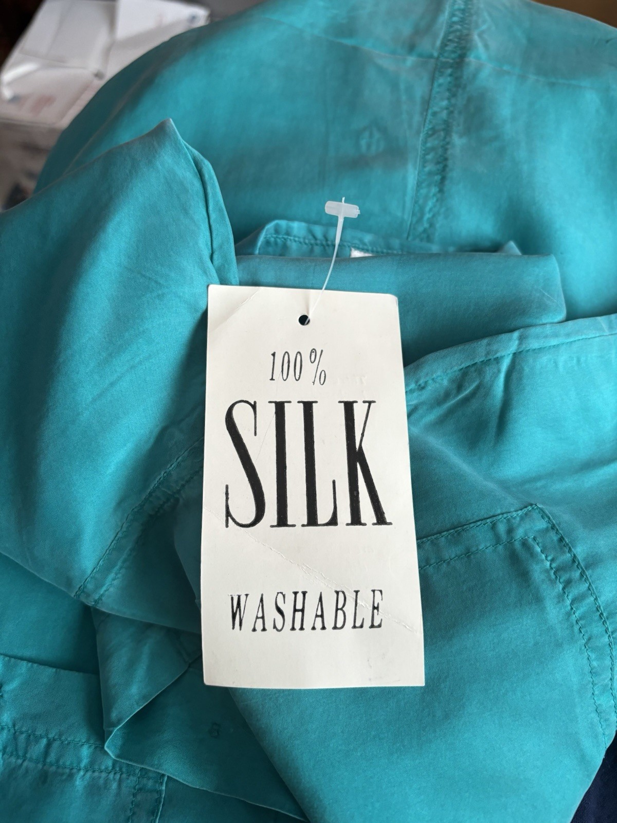 Silk Mist Vintage 100% silk Size Small Top Blouse Women’s Green NWT