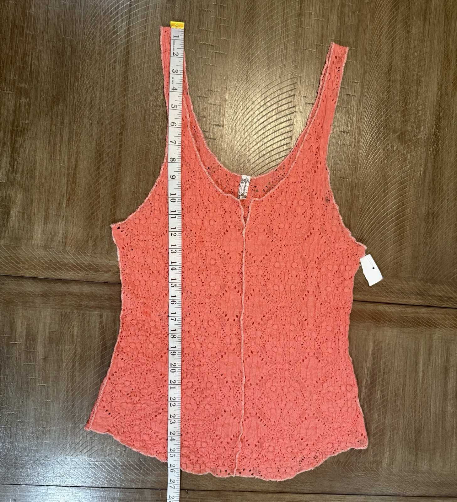 NWT Free People Intimately Pink Sleeveless Pucker Lace Notch Cami Tank Large NEW