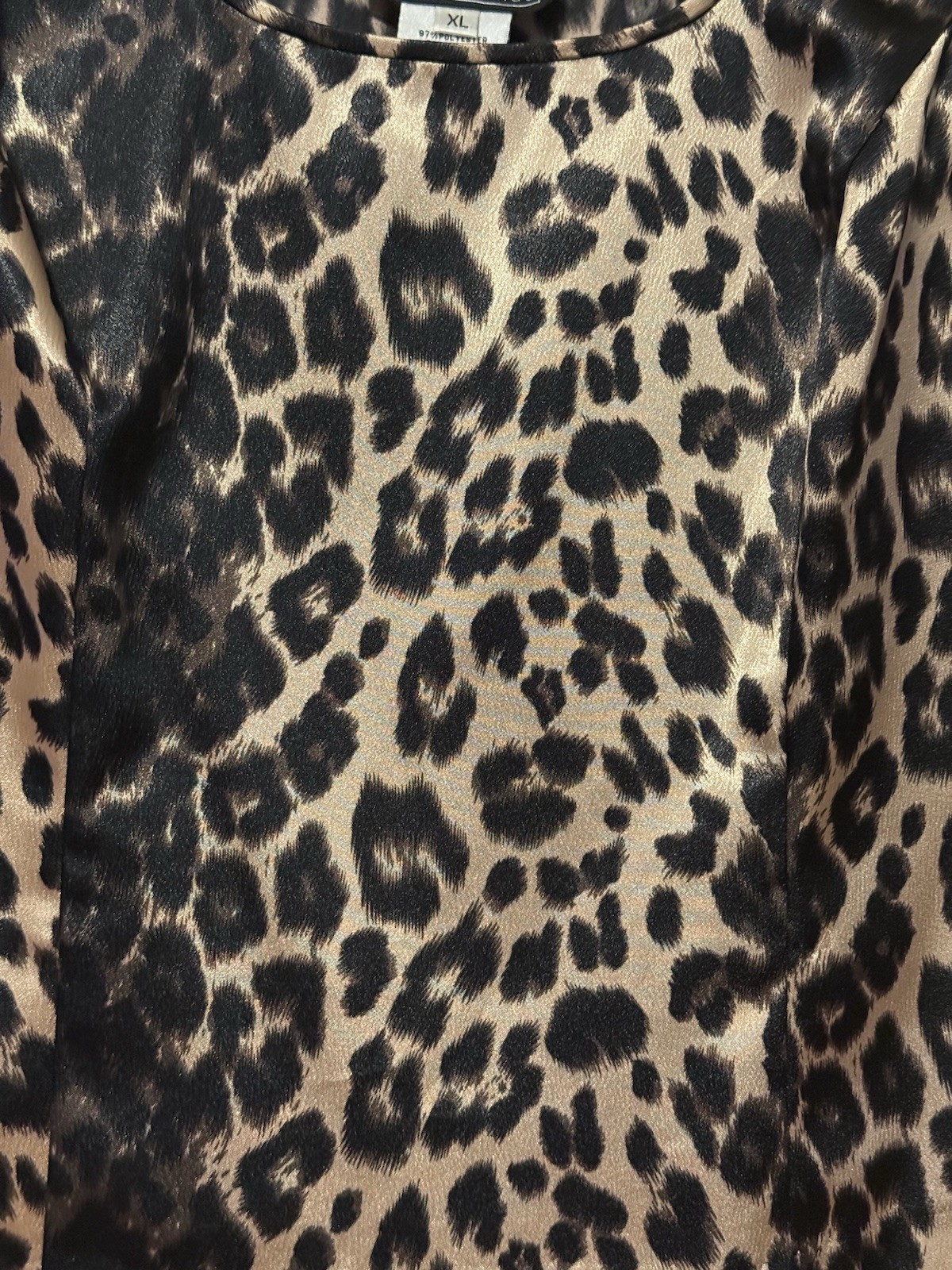 Alex Evenings Leopard Shell Tank Top Blouse Structured Career Layer Evening XL