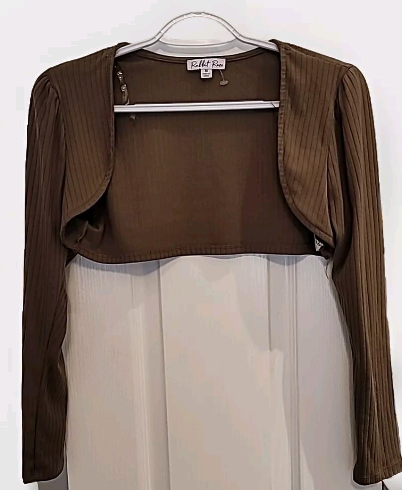 Rabbit Rose Juniors Long Sleeve Vest. Brown. Sz M