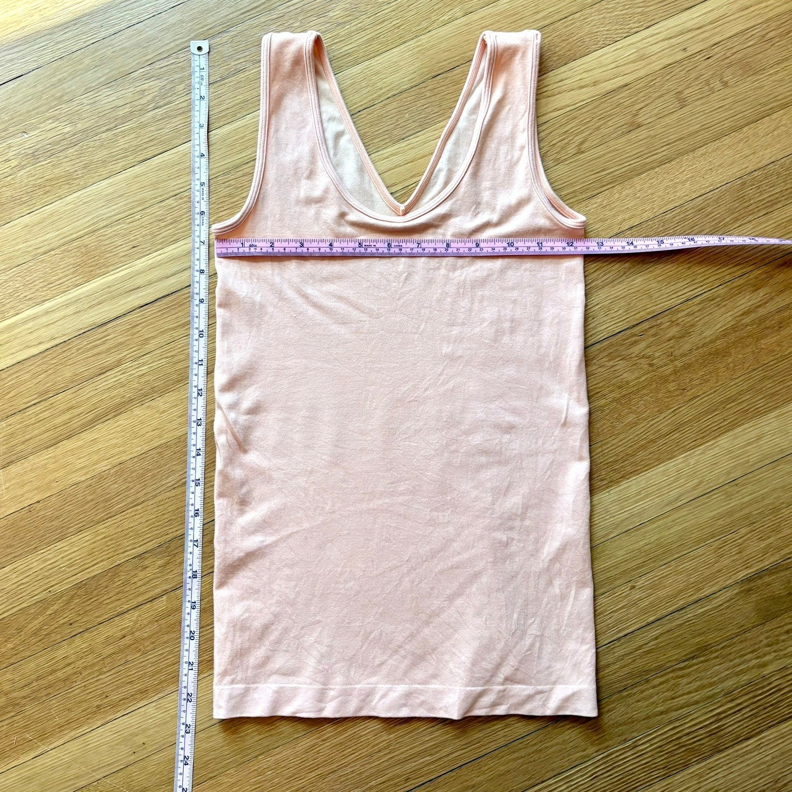 Elietian Reversible Seamless Tank Top Bellini Scoop V-Neck OS Stretch 22.5 Long