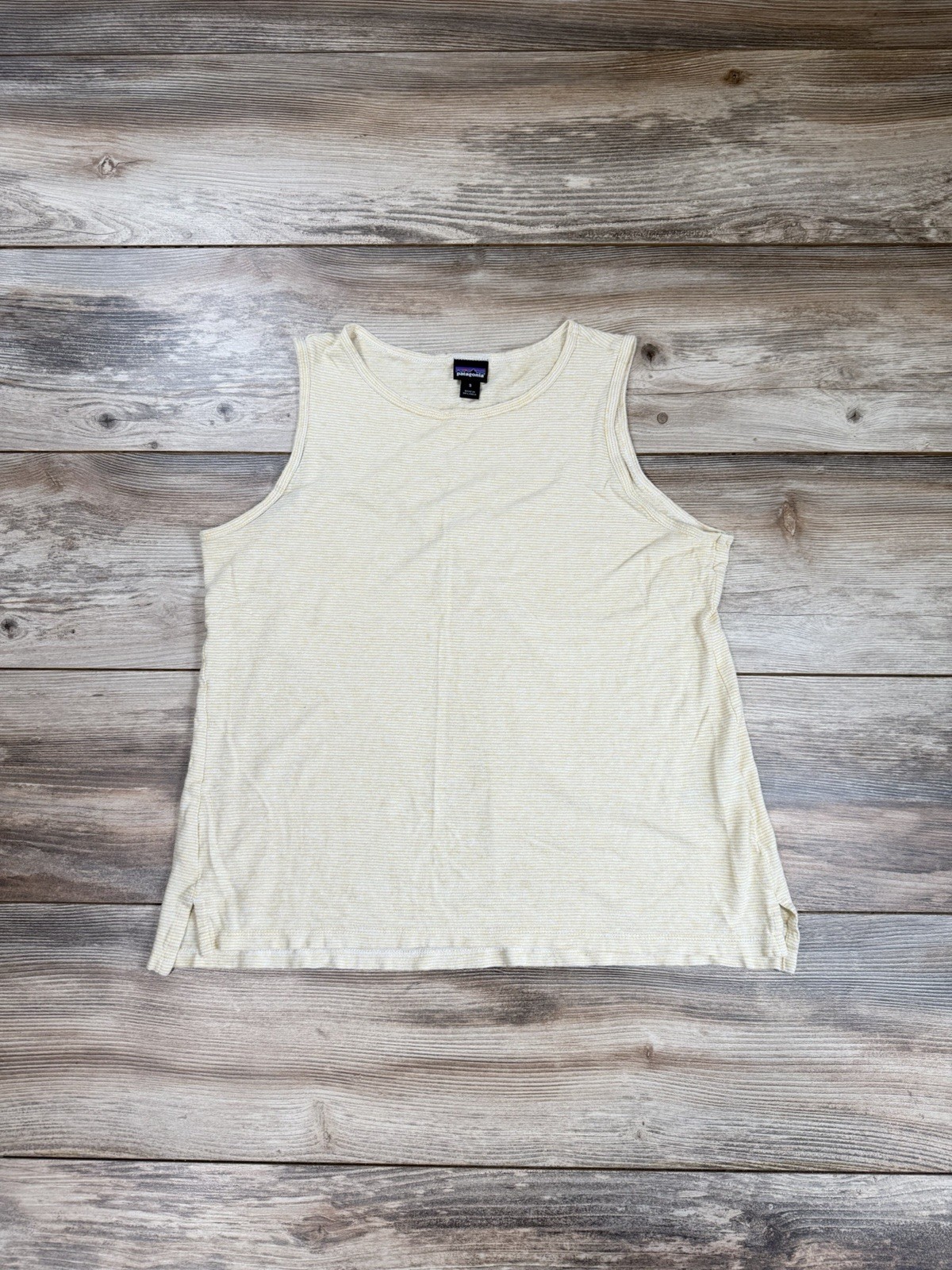 Patagonia Yellow Striped Hemp Organic Cotton Tank Top Size S Outdoor Gorpcore