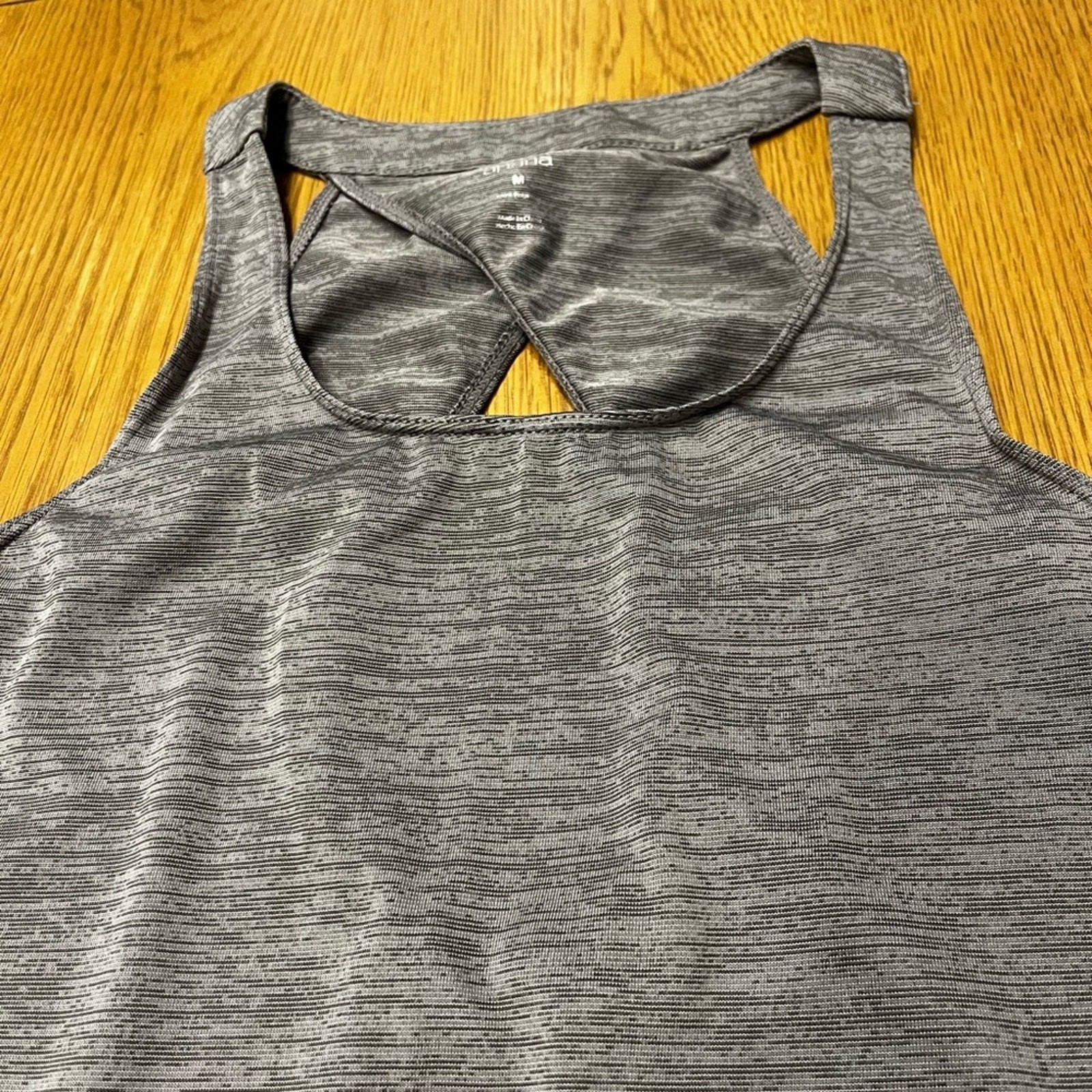 Apana Heathered Gray Cross-Back Tank Top