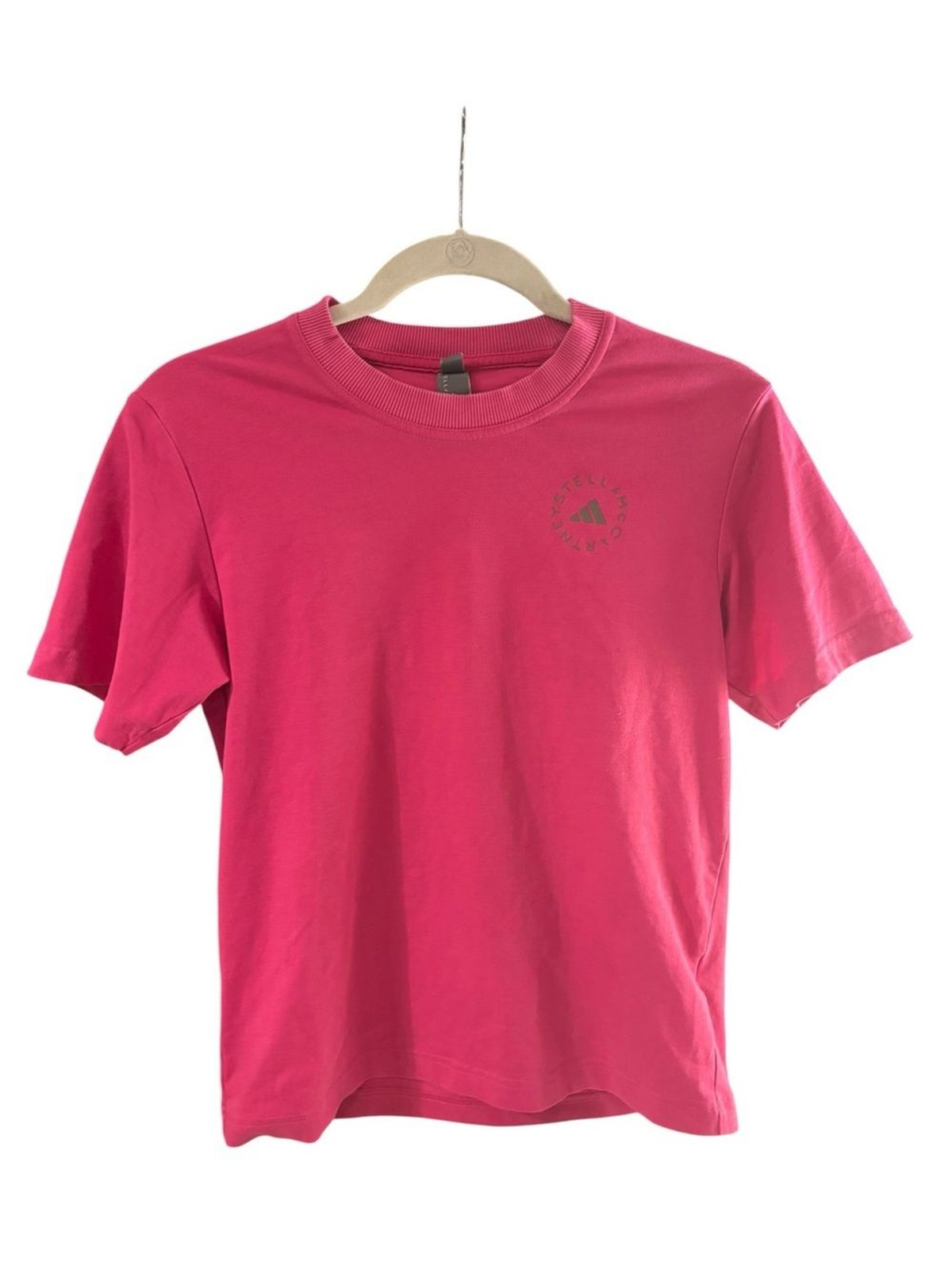 Adidas by Stella McCartney Hot Pink Short Sleeve Logo Tee Size XS